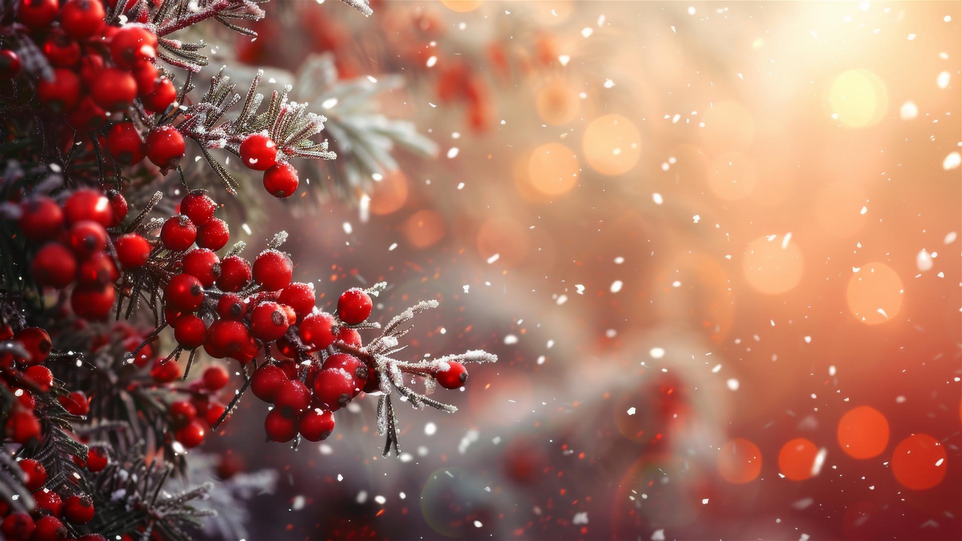 Christmas-themed 4K background with festive elements