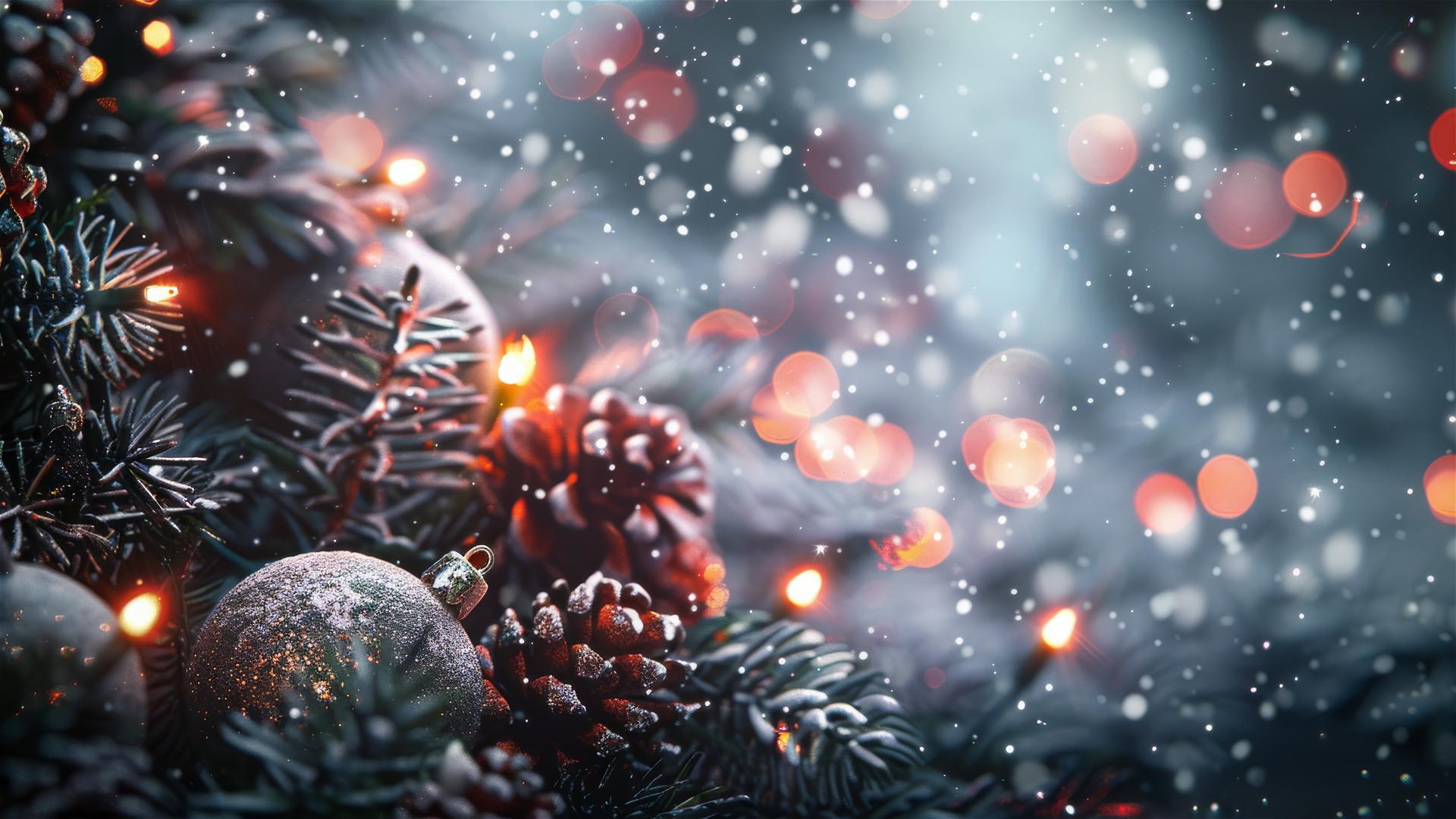Creative 4K Christmas background with festive elements