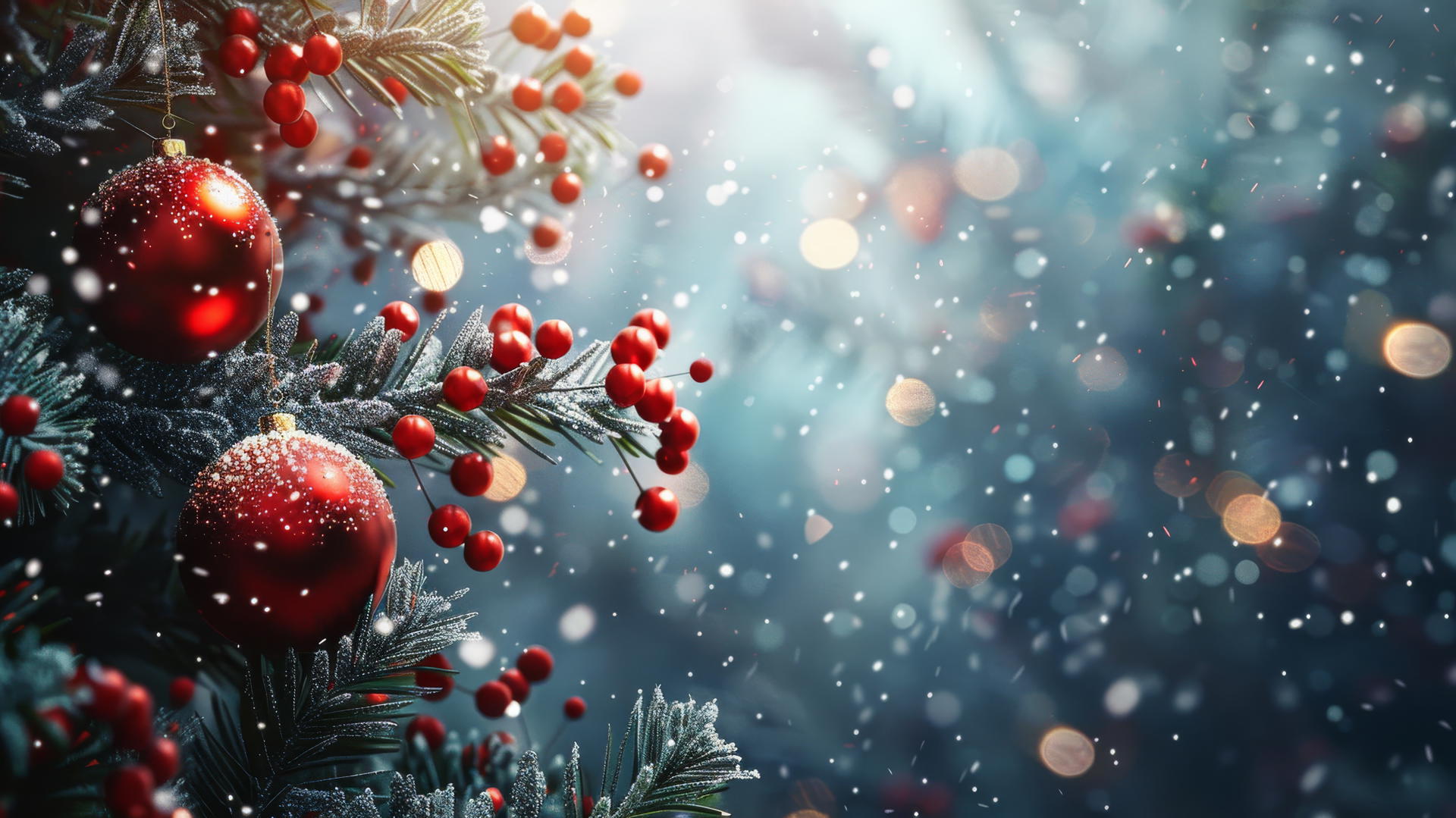 4K Christmas background with festive elements