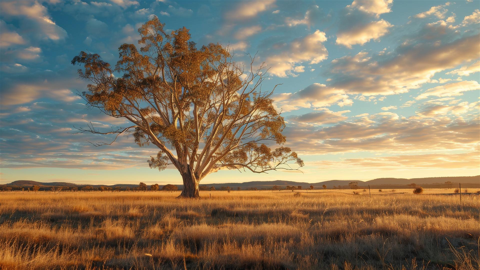 Photo of outback Australia plains with Red Gums in New South Wales