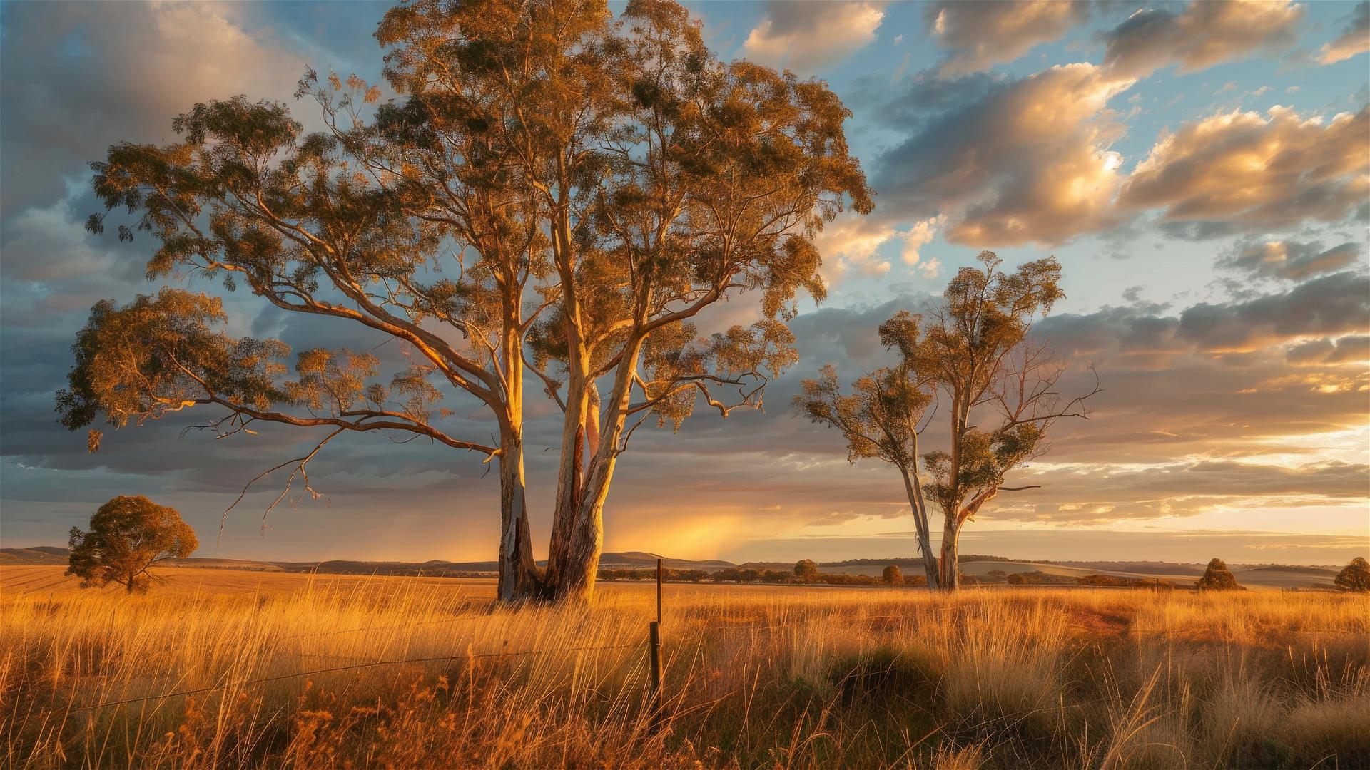 Outback Australia plains and Red Gums in New South Wales