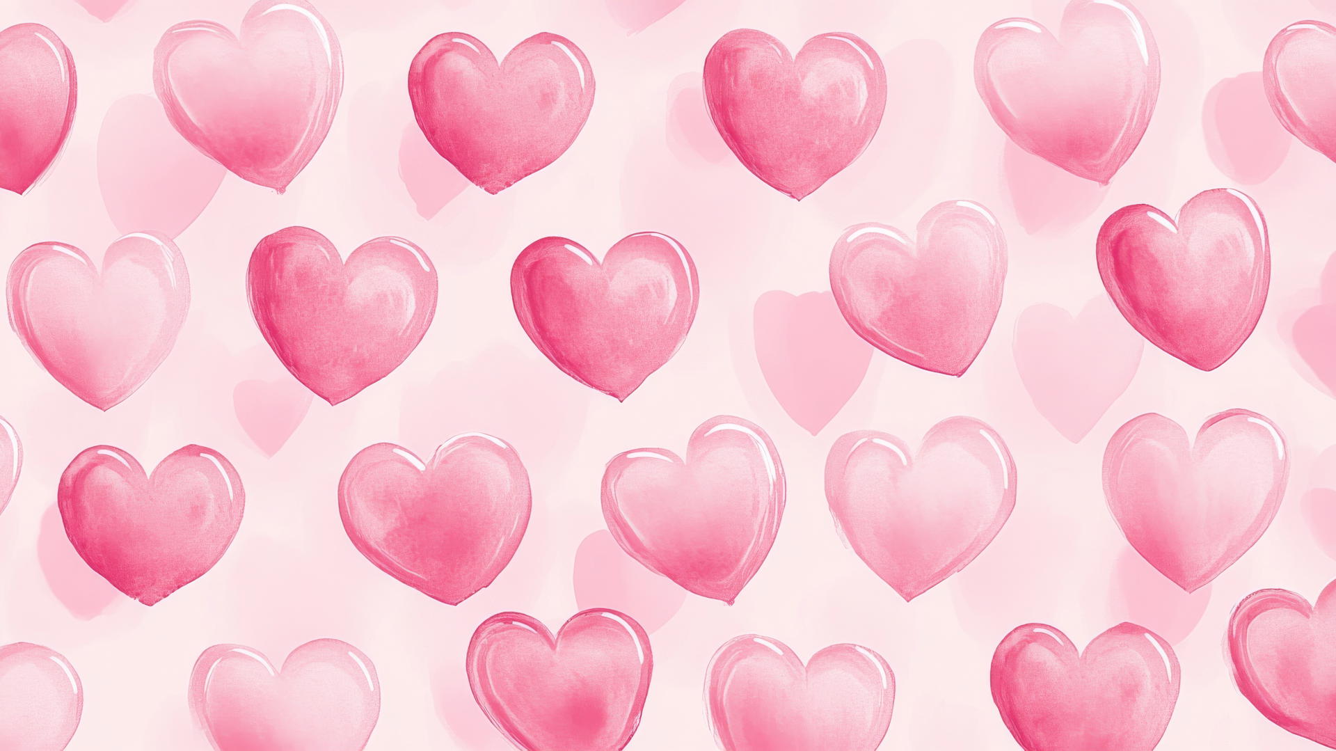pink preppy wallpaper with whimsical pink hearts on soft pink background