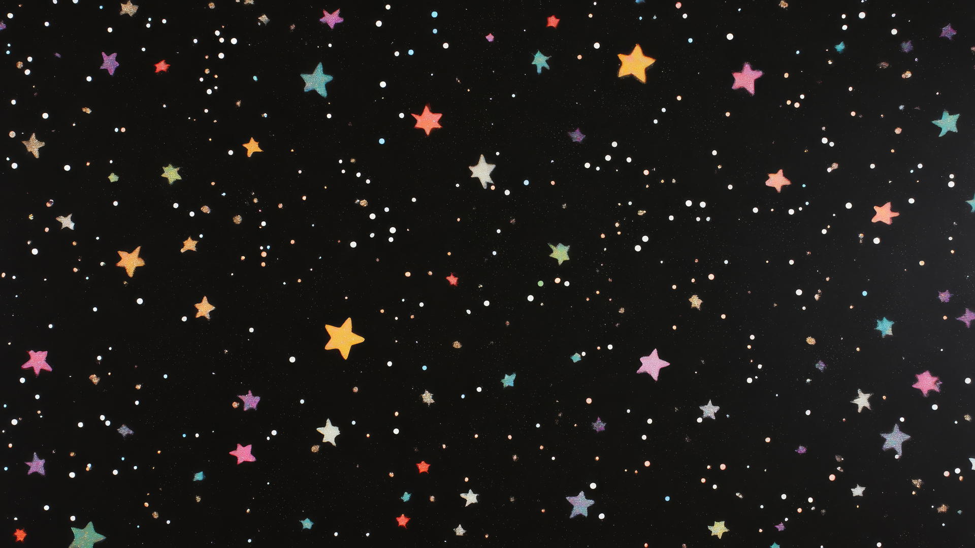 black wallpaper for girls with glitter effect and pastel stars