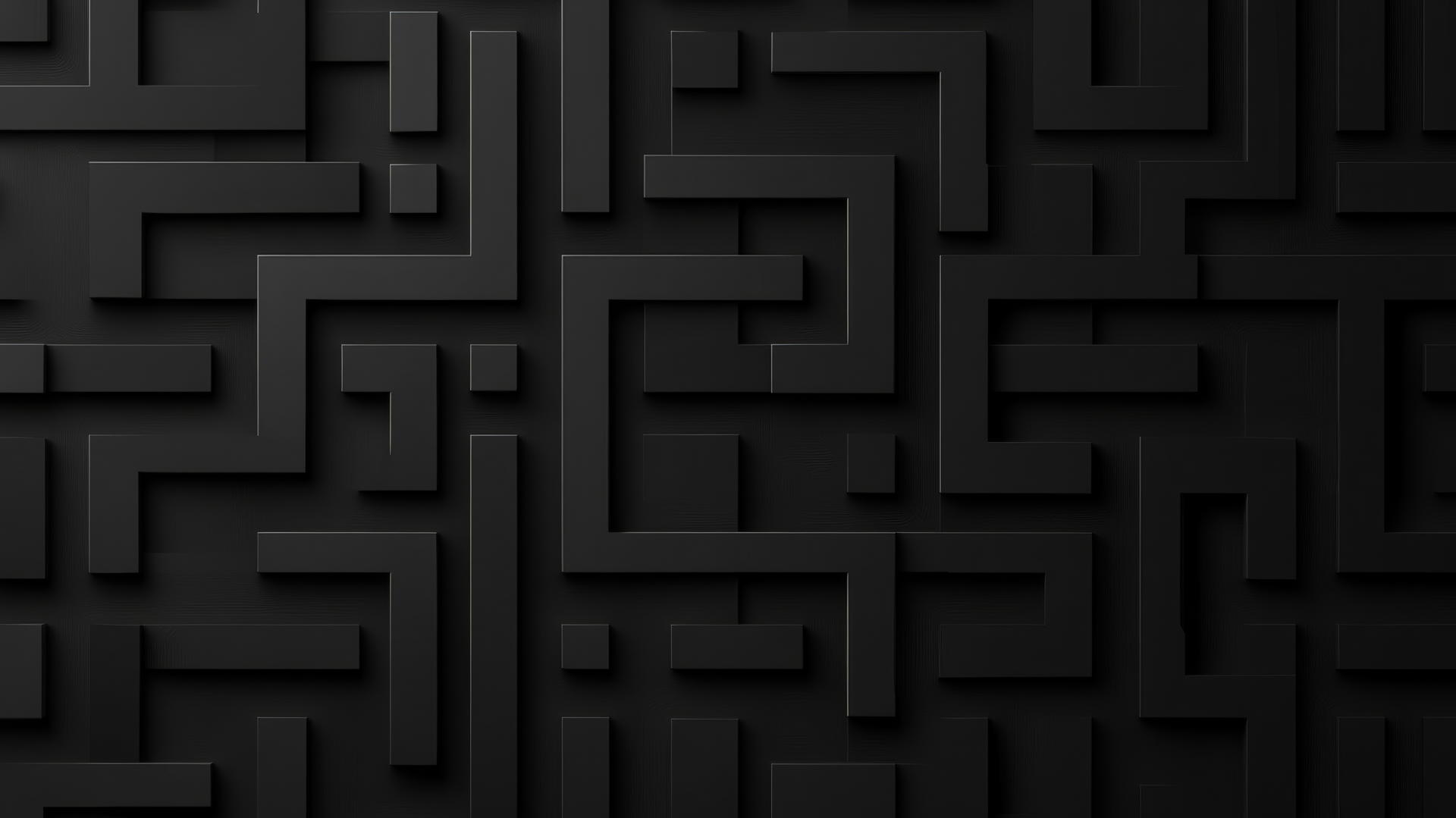 black wallpaper aesthetic with seamless black geometric shapes on dark gray background