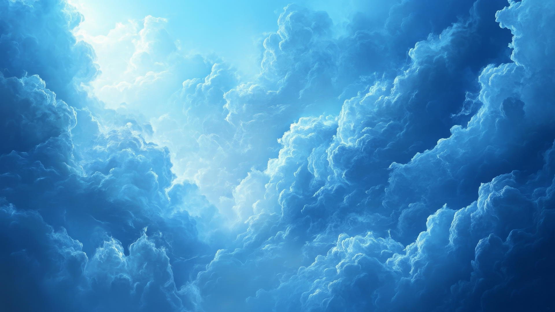 blue wallpaper with soft, ethereal clouds in various shades of blue