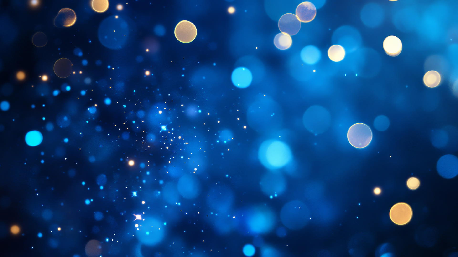 Aesthetic wallpaper blue with ethereal fairy lights and bokeh