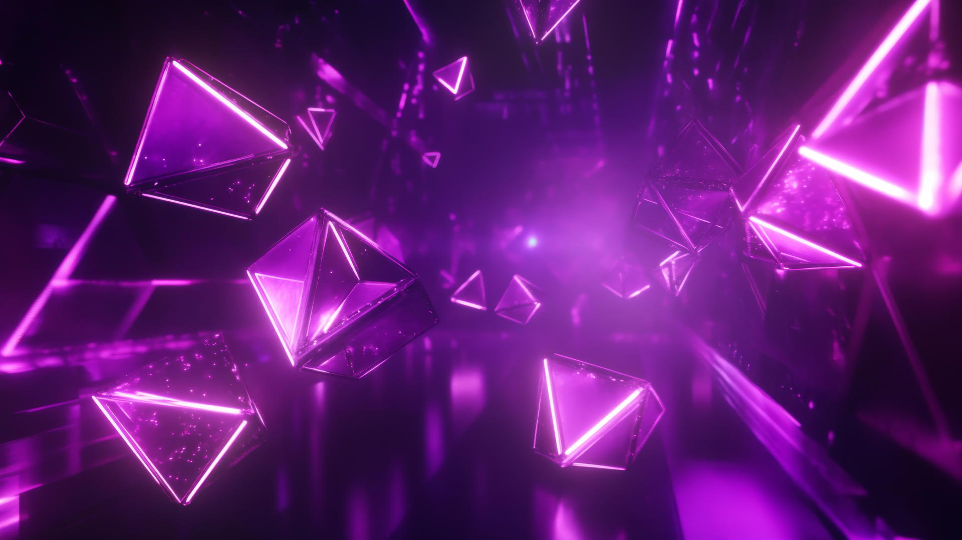 neon purple aesthetic wallpaper with glowing geometric shapes and electric patterns