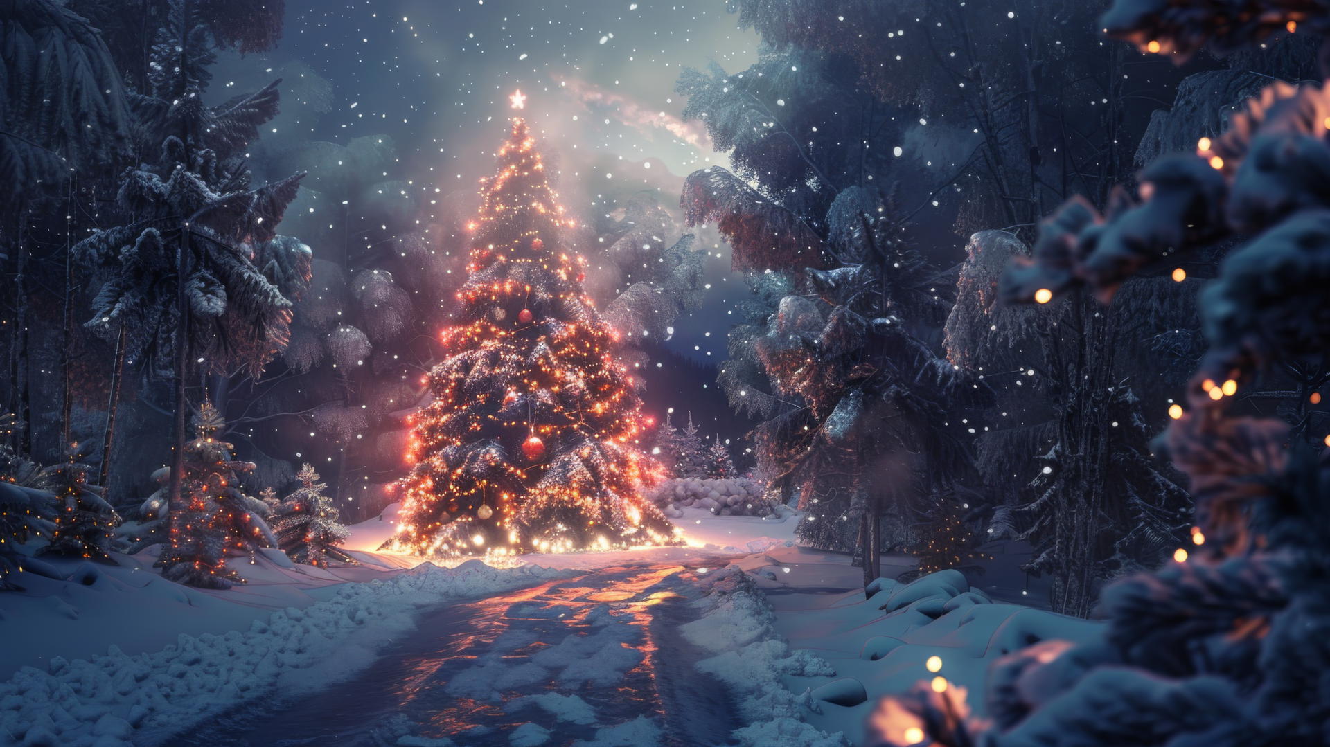 Festive Christmas-themed background in 4K