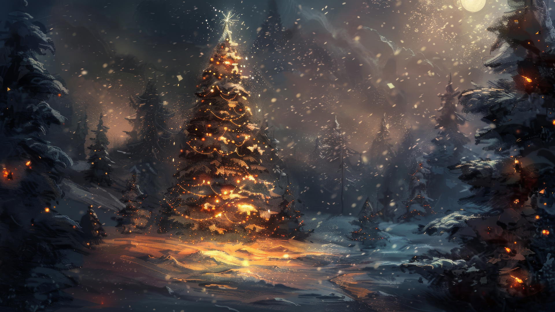 Festive Christmas background with 4K resolution in holiday colors