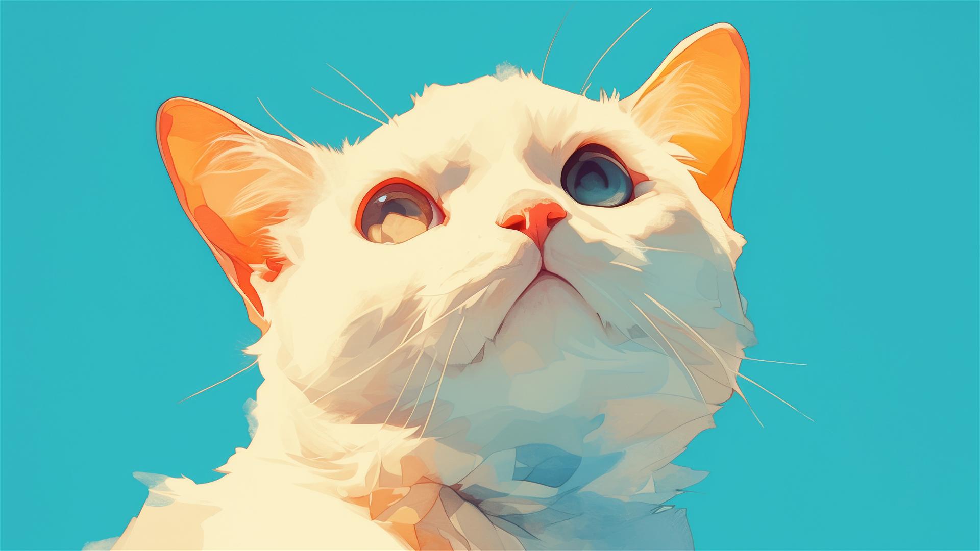 Minimalist 8K cat design for iPhone