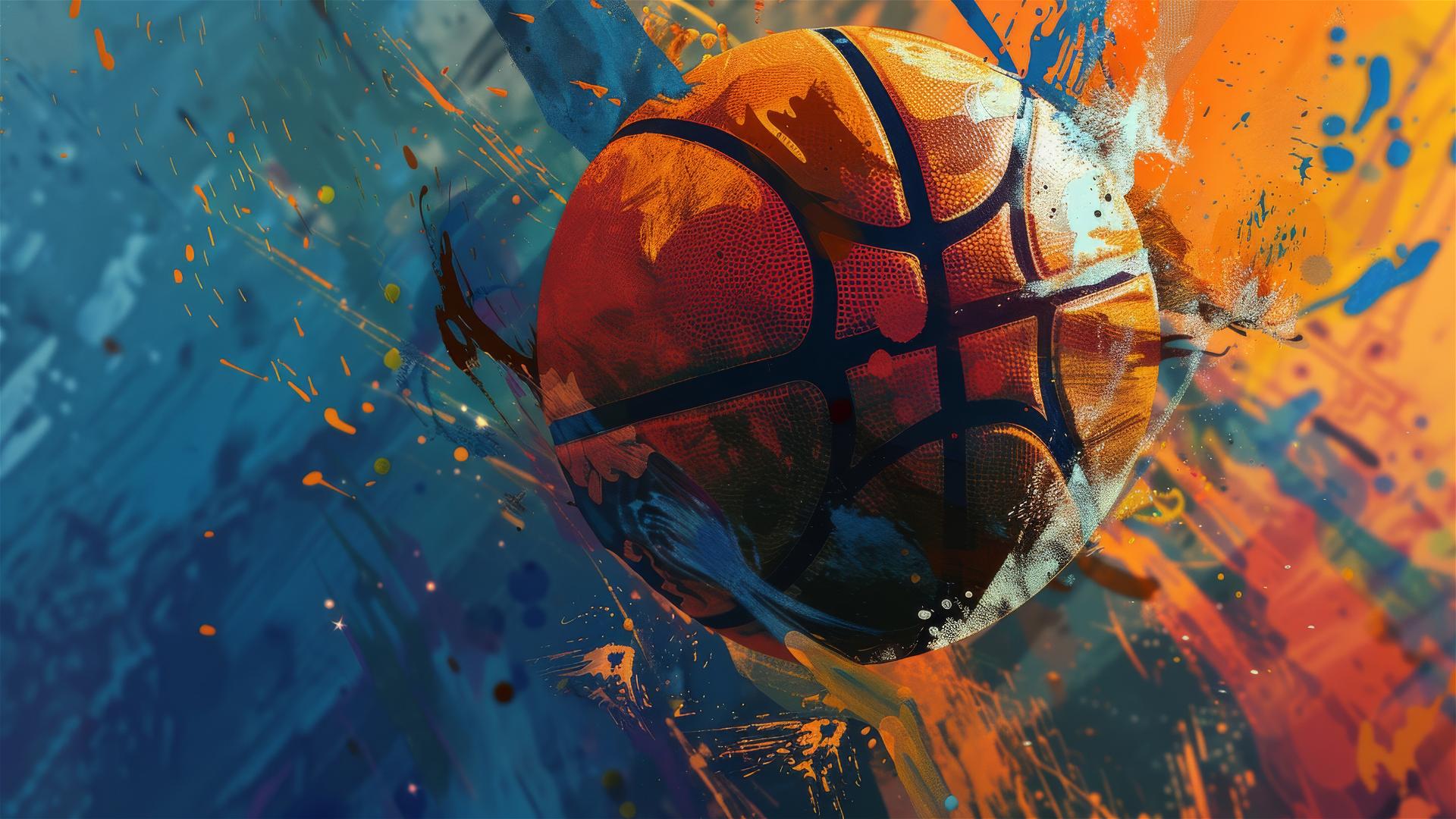 Stylized retro basketball theme background