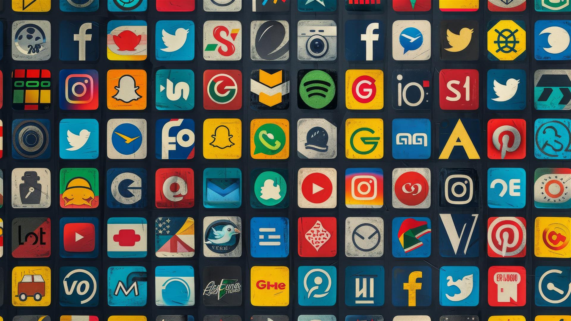 Collage of global brand logos in minimalist style