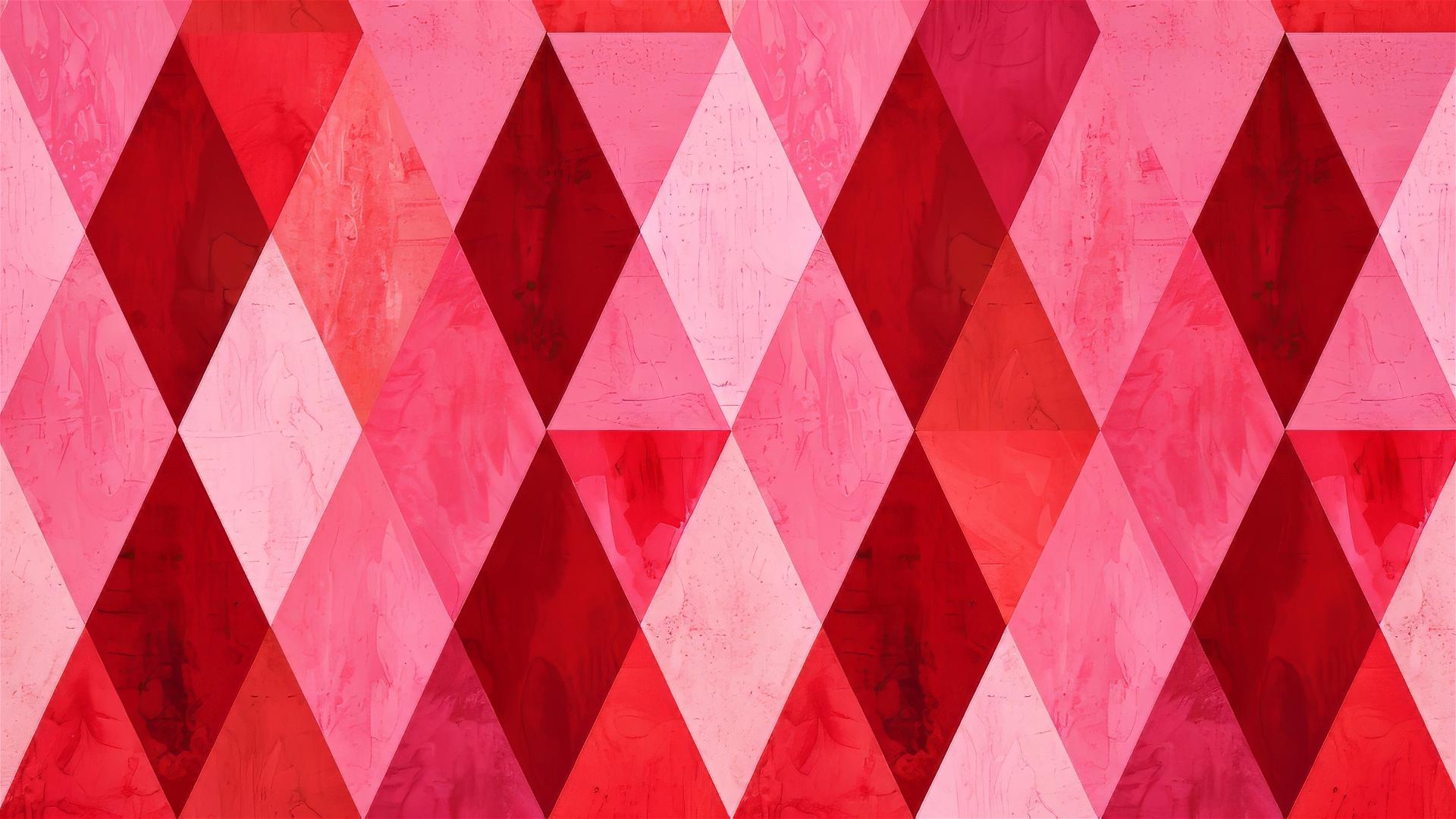 Red and pink striped triangle pattern