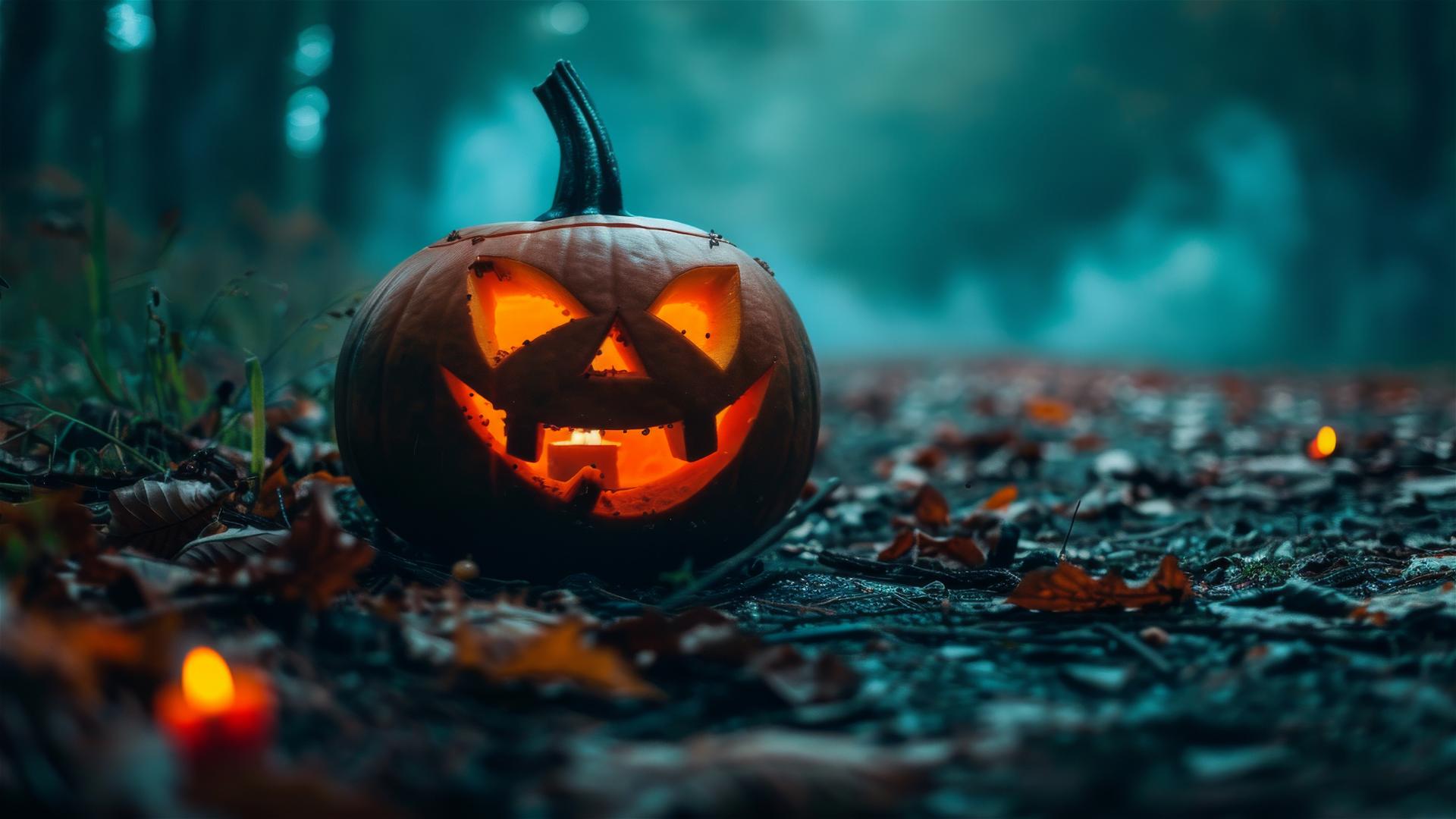 Spooky Halloween background with eerie elements