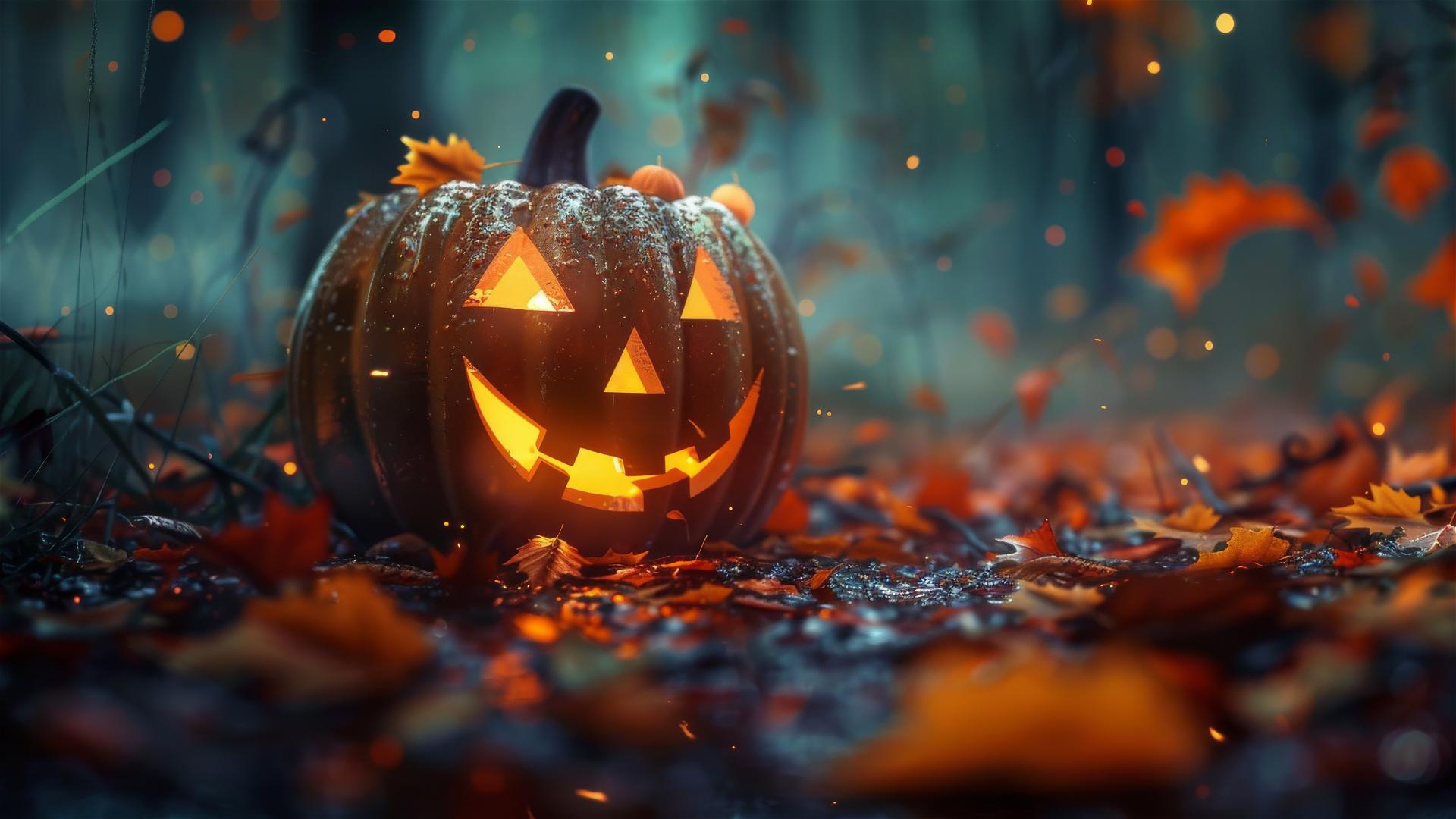 Halloween-themed background with spooky elements in 4K resolution