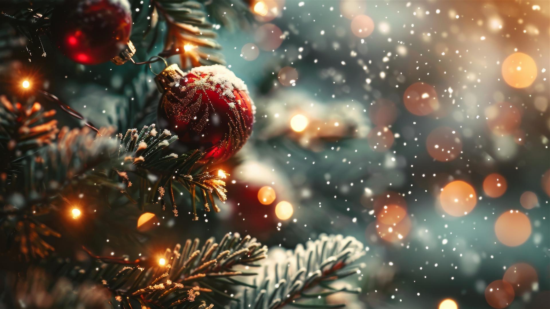Aesthetic Christmas background with festive elements in 4K resolution