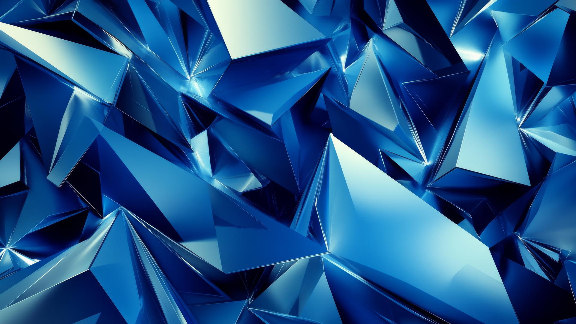 aesthetic wallpaper blue with abstract geometric shapes, sharp lines, and smooth gradients