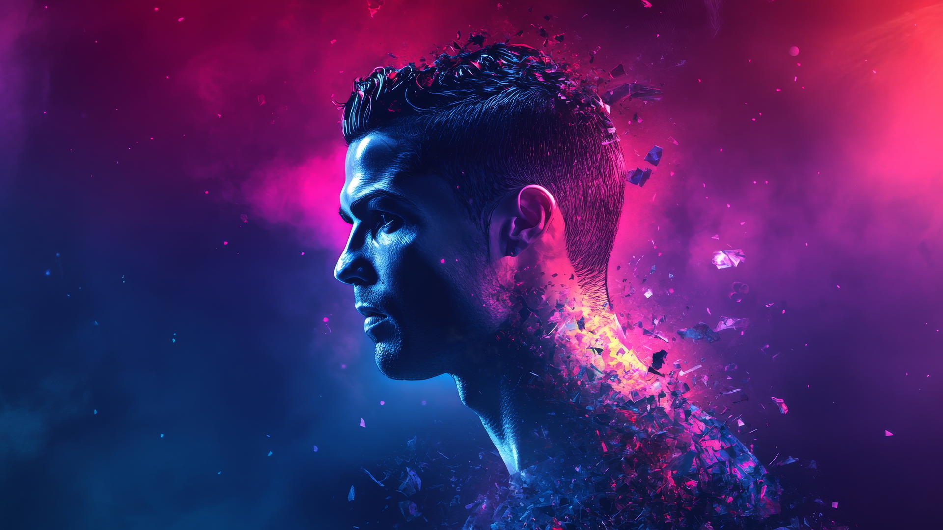 Cristiano Ronaldo wallpaper 4K, modern abstract digital art style