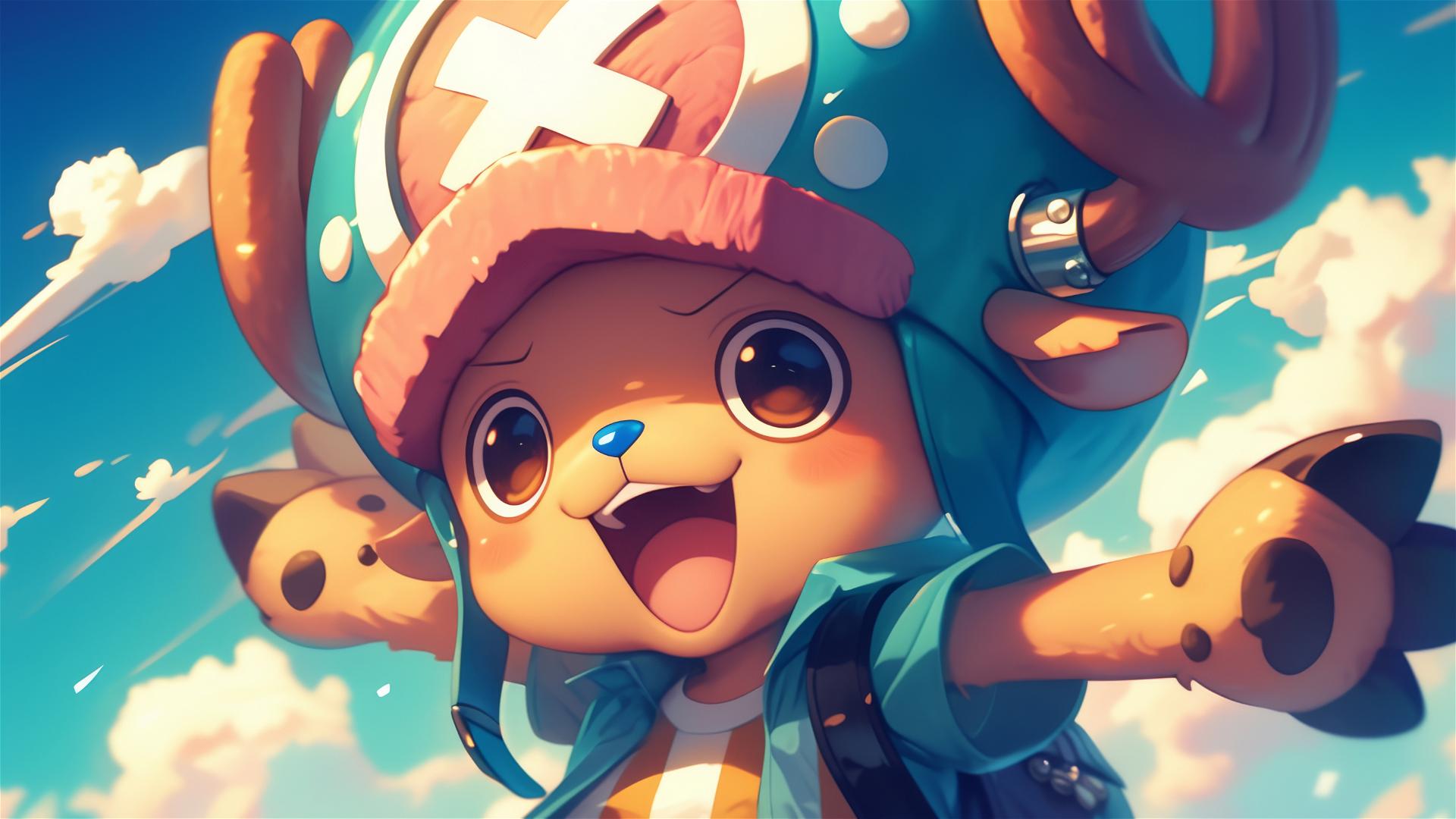 Artwork of Tony Tony Chopper, the reindeer from One Piece.