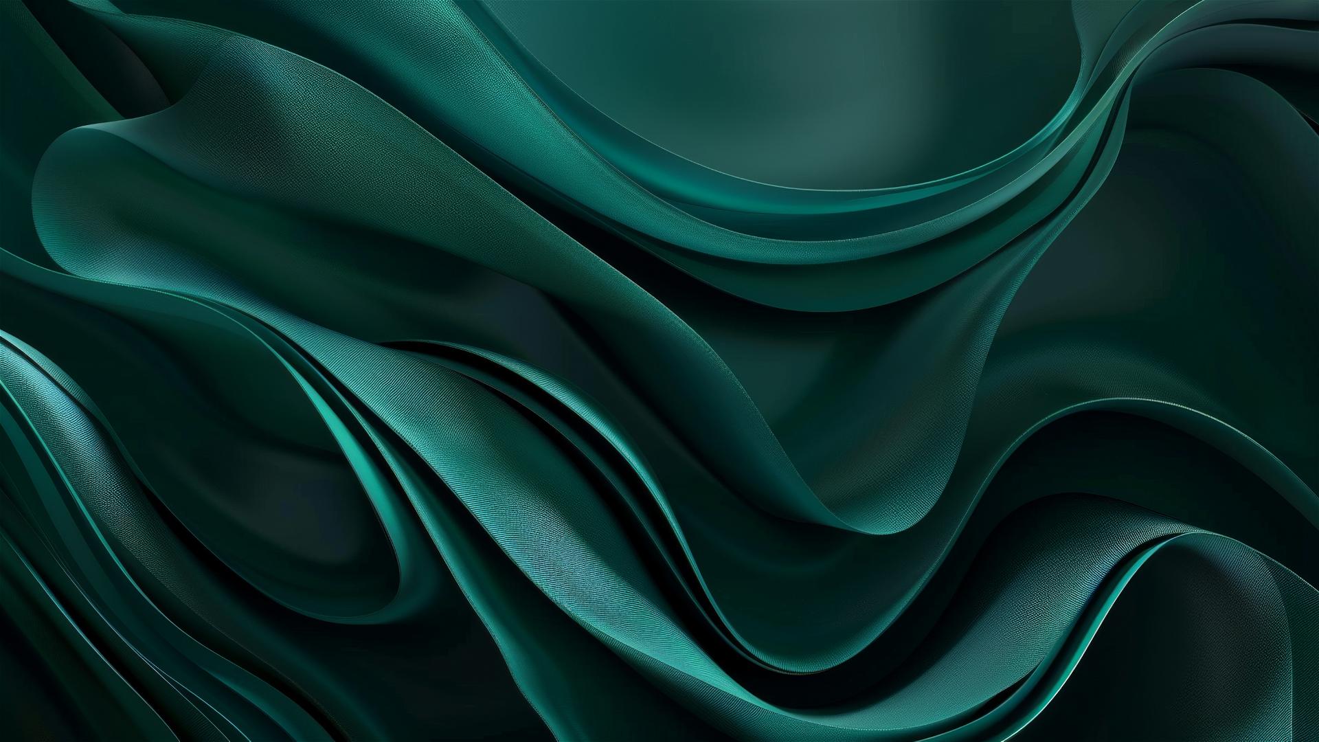 Dark jade fluid shapes on iPhone background
