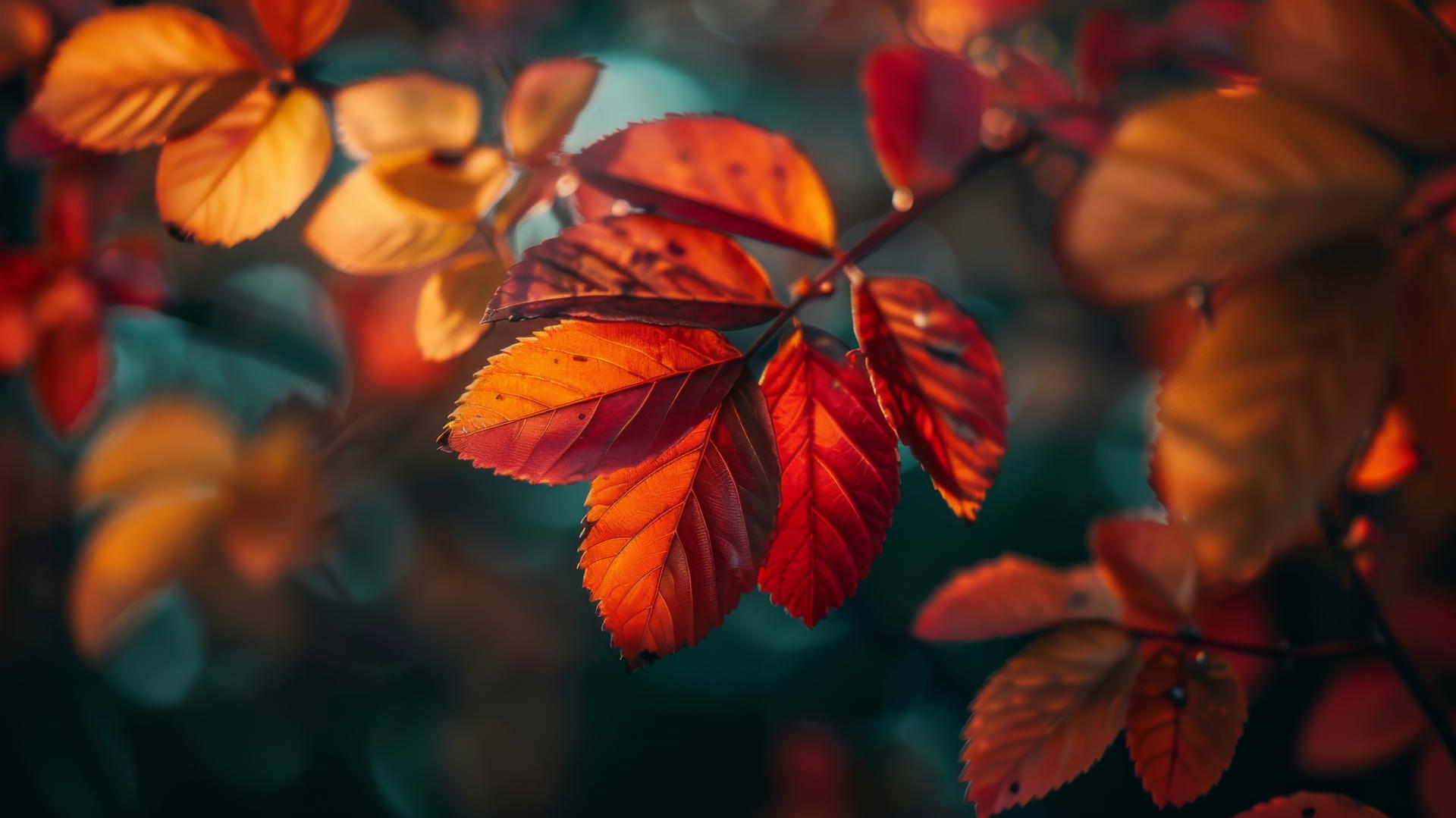 Aesthetic autumn scene with colorful leaves in 4K resolution