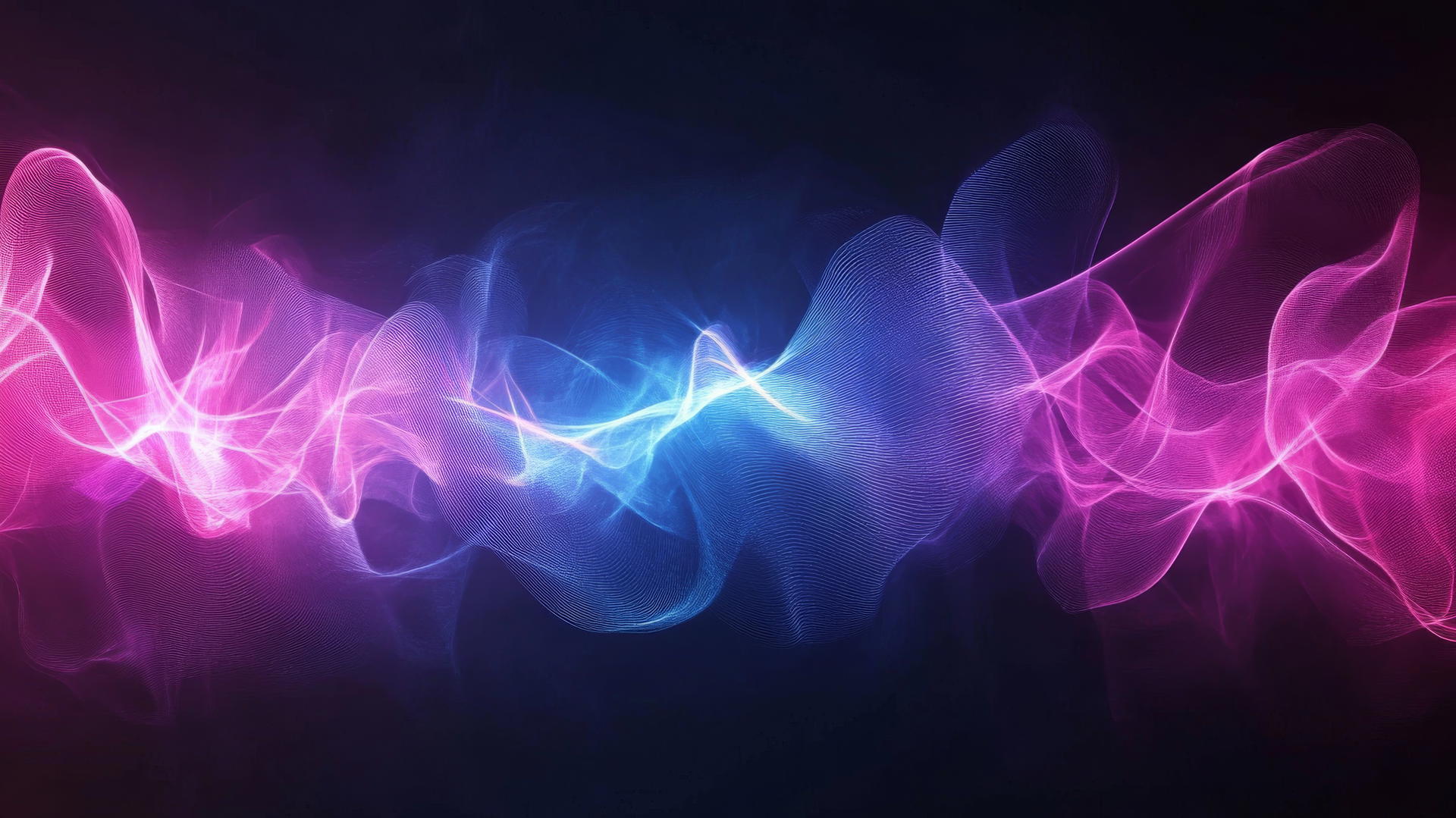 Pink and blue wallpaper with dynamic digital waveforms