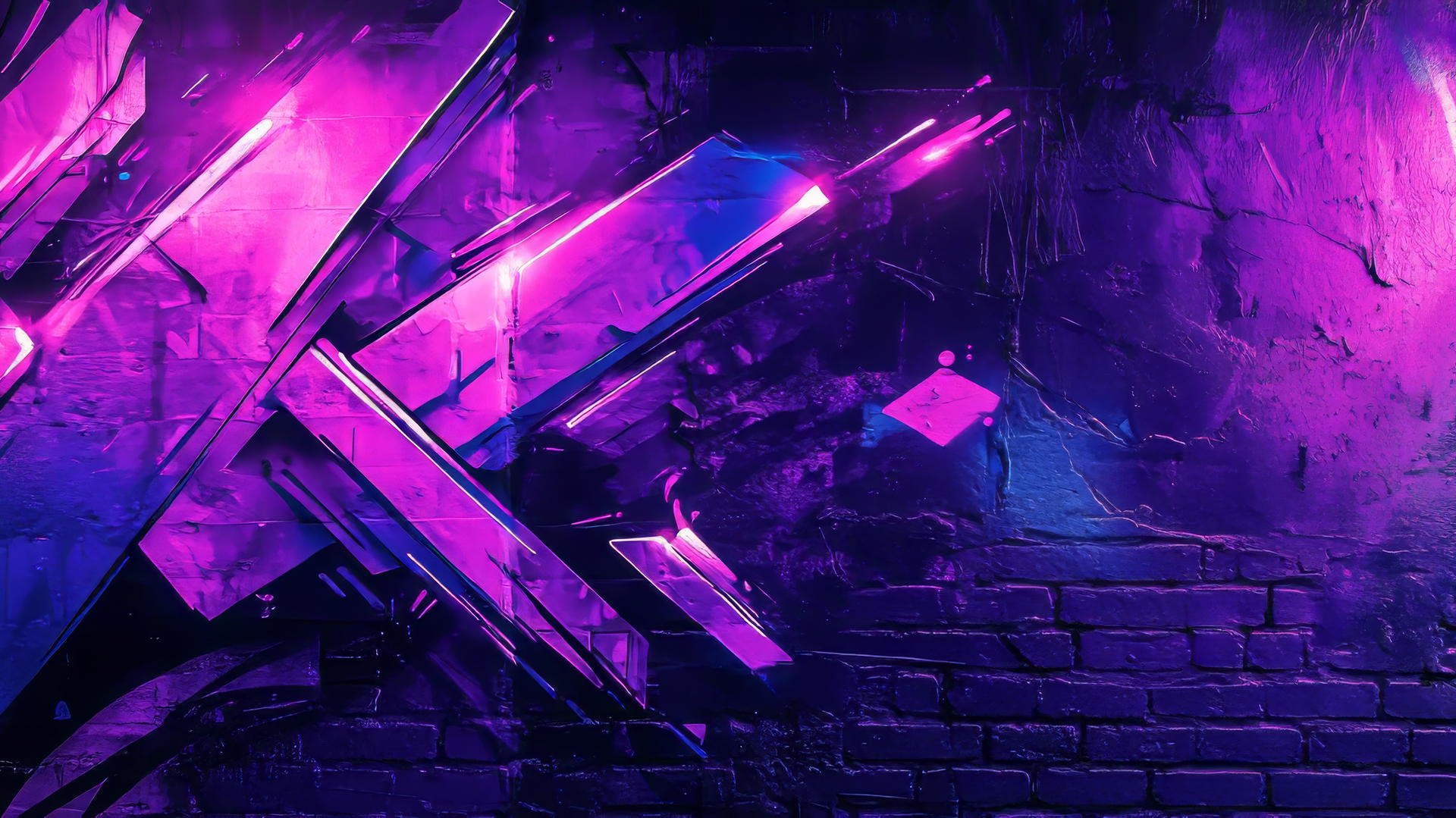 neon purple aesthetic wallpaper with glowing graffiti and vibrant lights