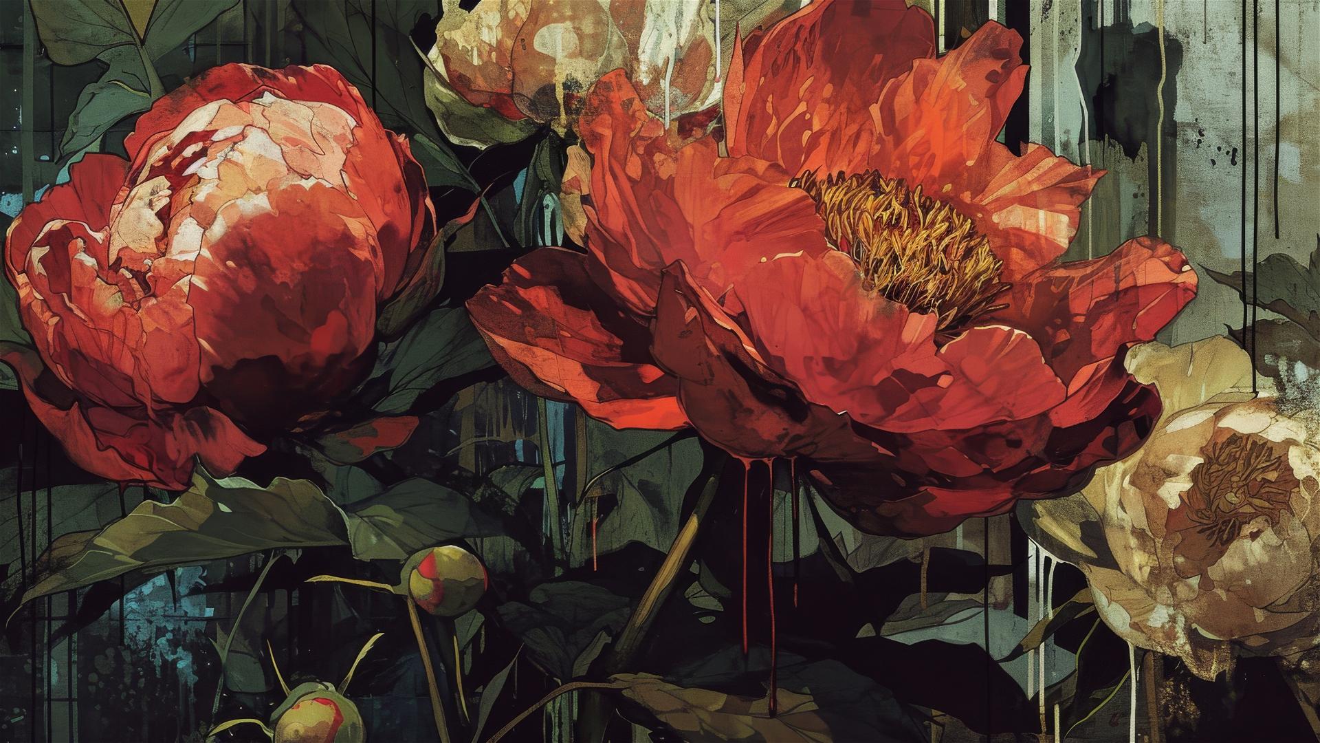 Bill Sienkiewicz's art of decaying peonies