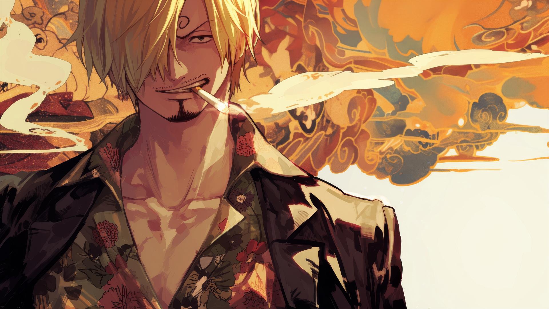 Sanji, a character from One Piece, in action pose