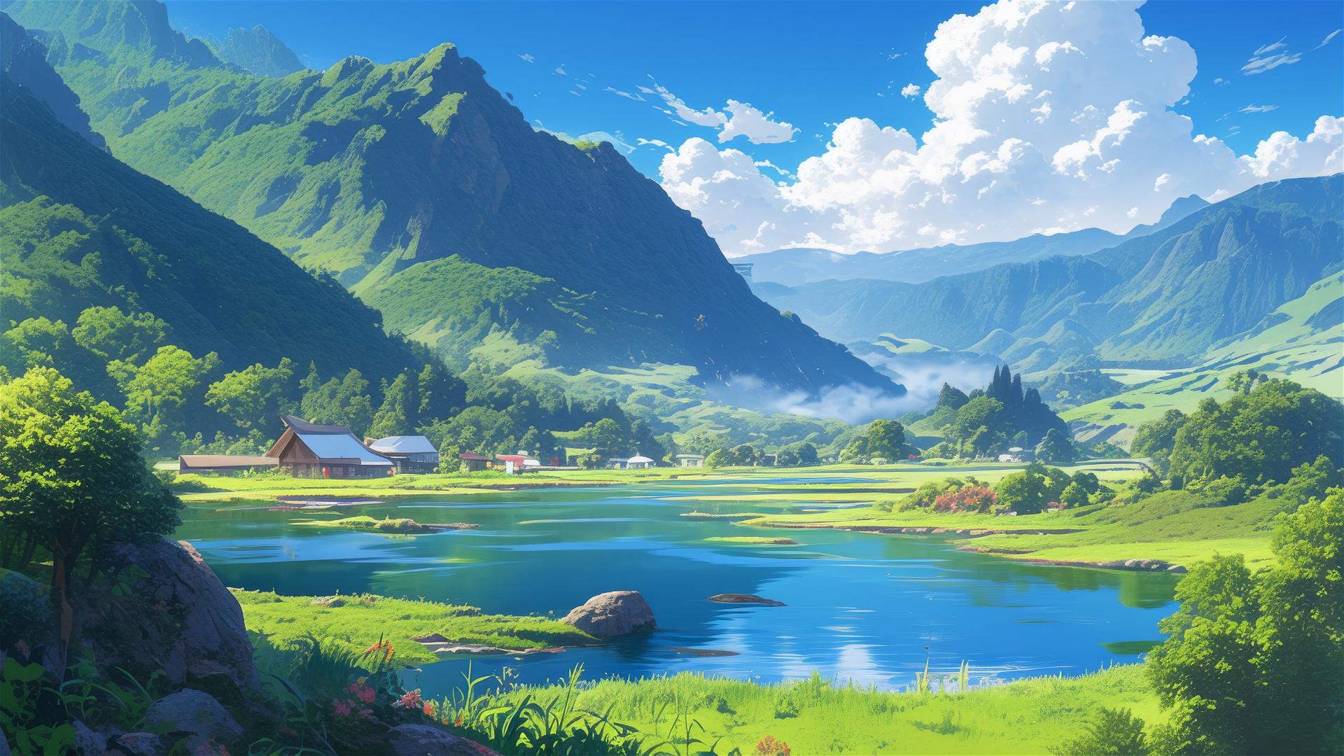 Breathtaking New Zealand landscape with lush greenery