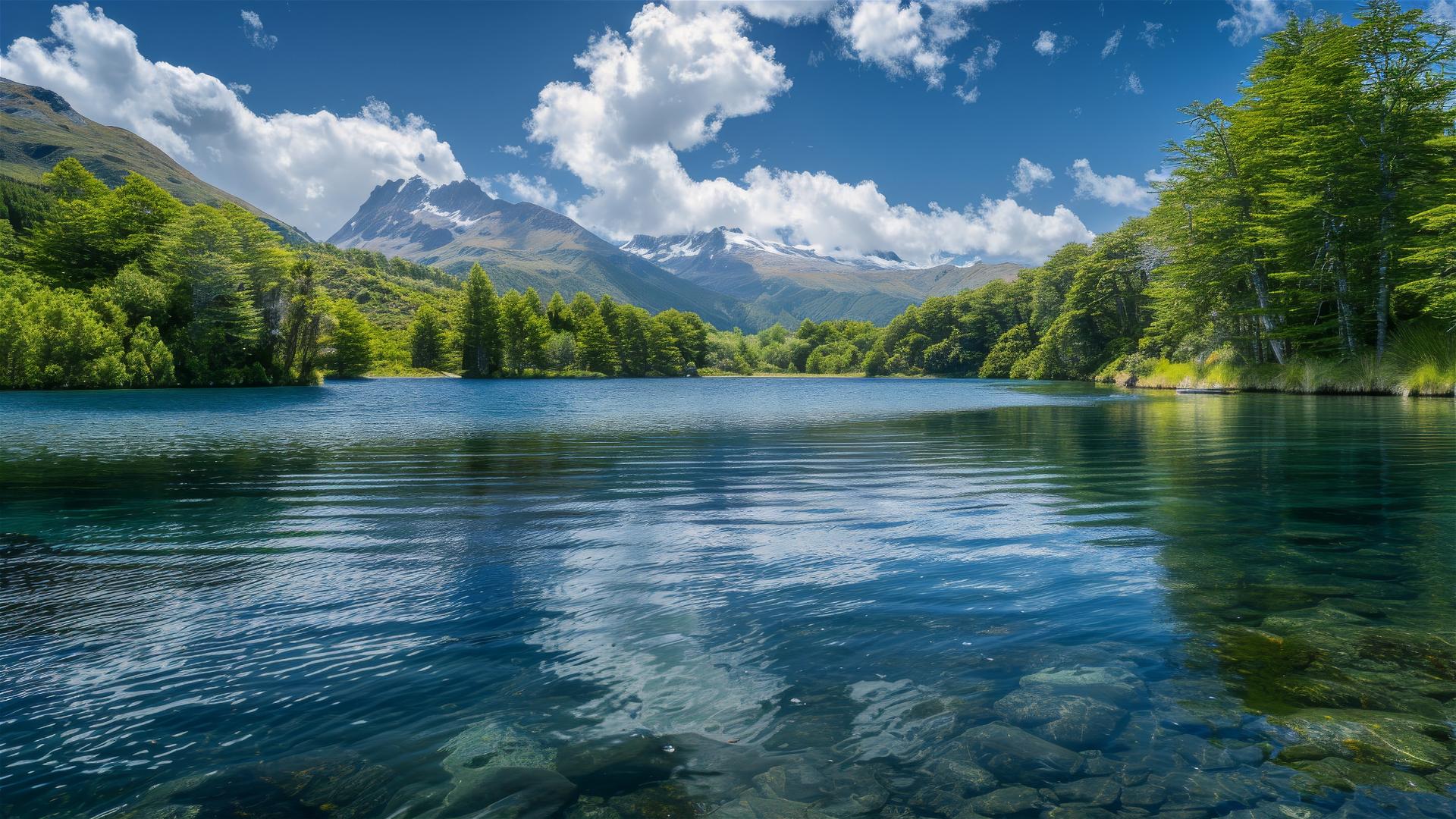 Breathtaking New Zealand landscape with lush greenery