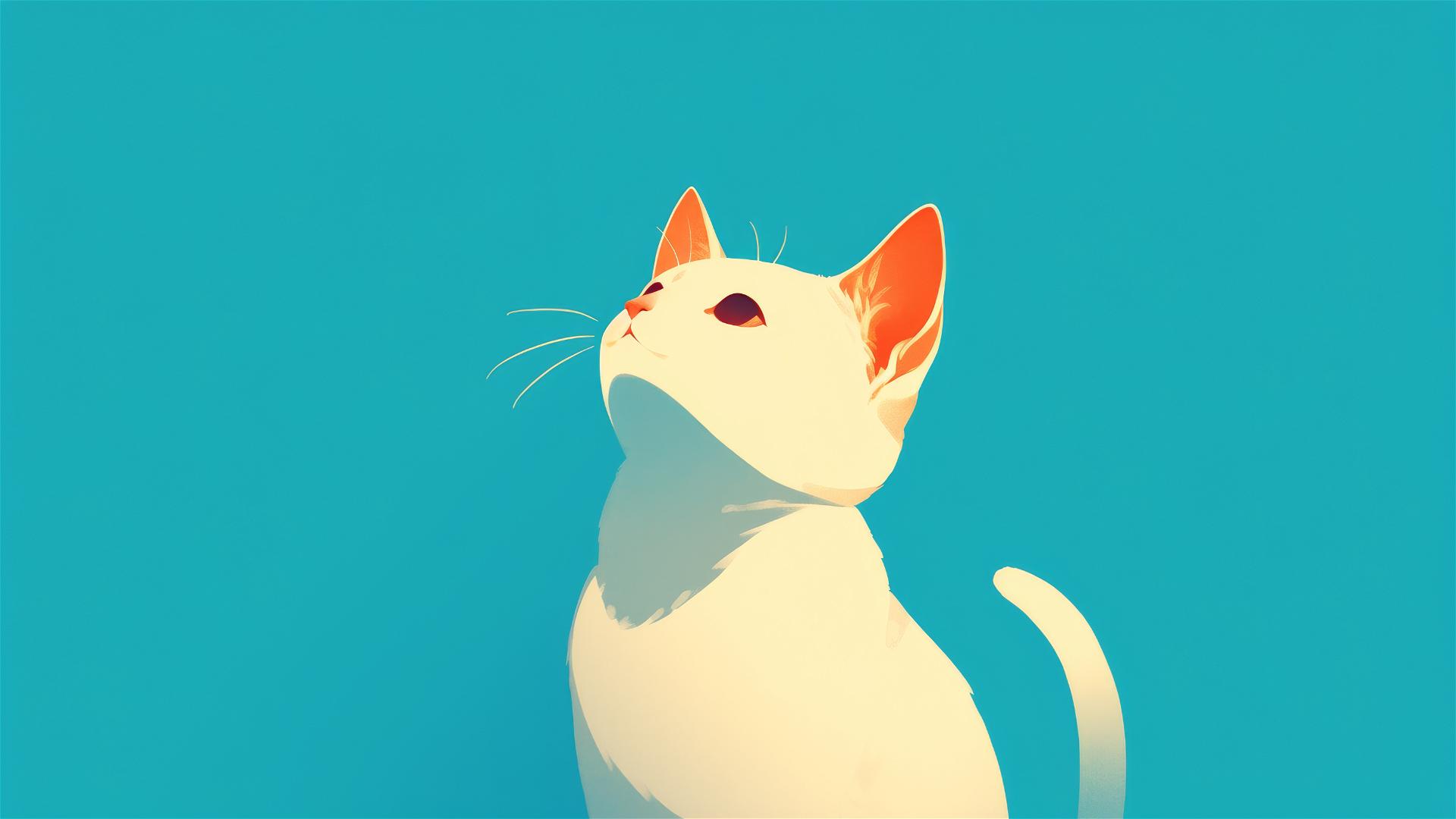 8K minimalistic cat design for iPhone