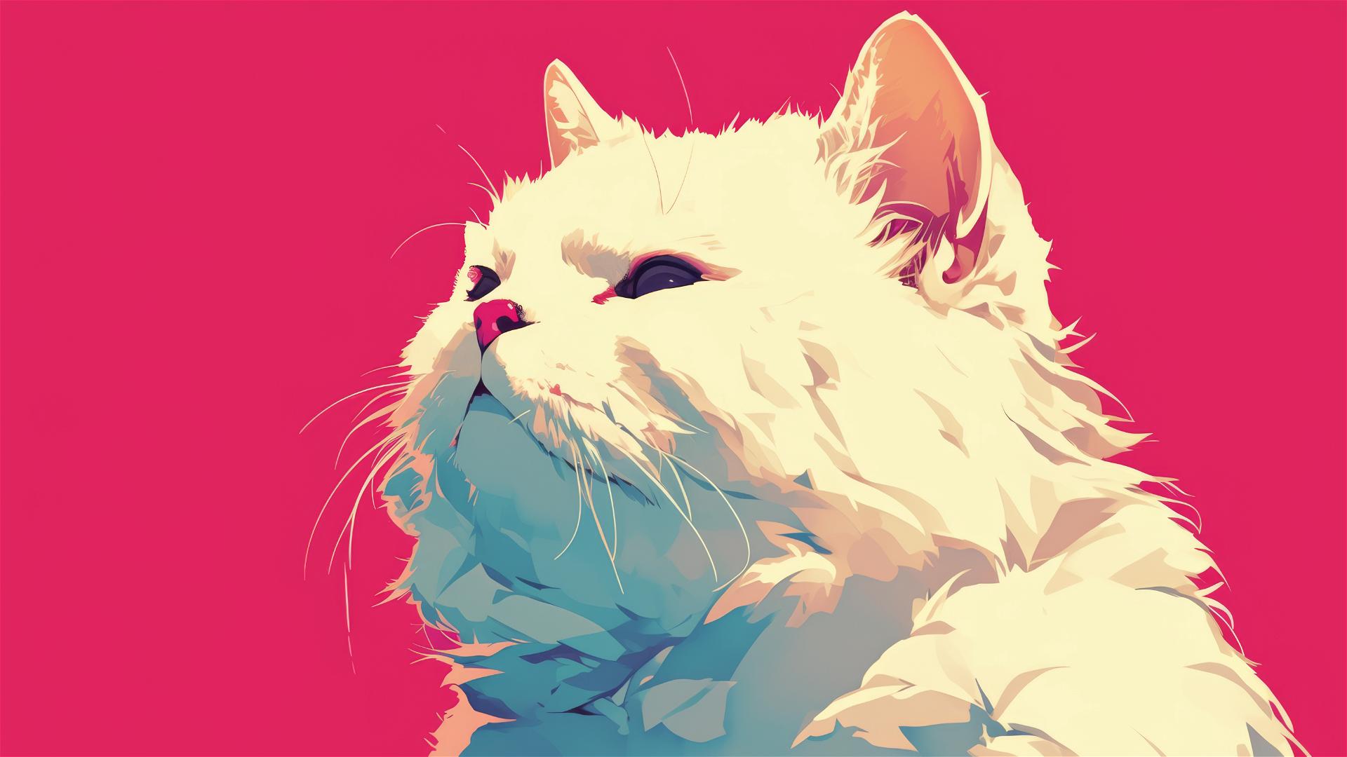 Minimalistic yet detailed 8k image of a cat for iPhone