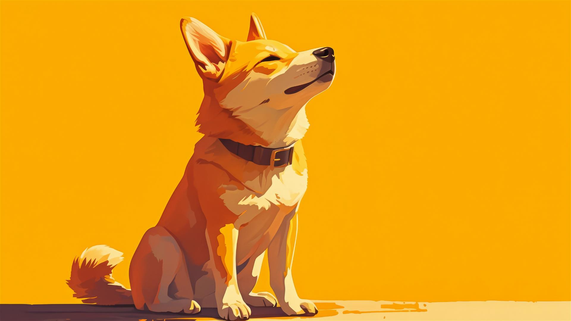 Minimalist 8K dog illustration for iPhone