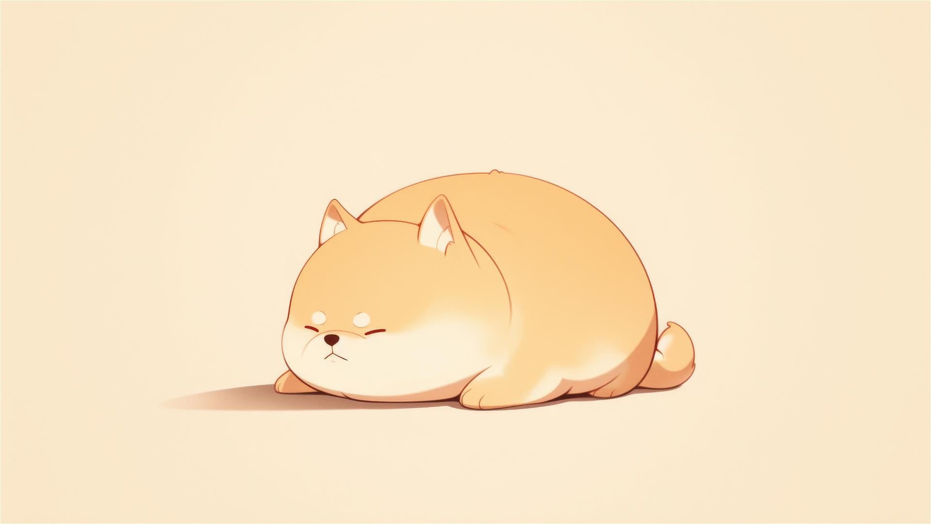 Minimalist chubby dog design for iPhone, 8K detail.