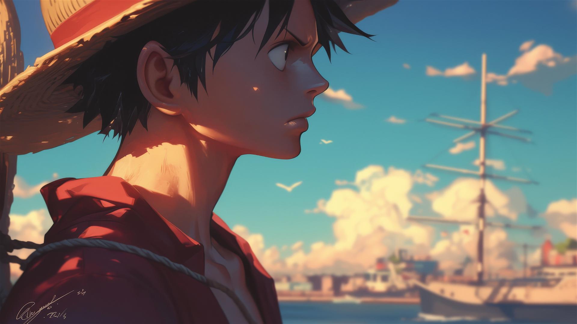 Luffy profile side view illustration