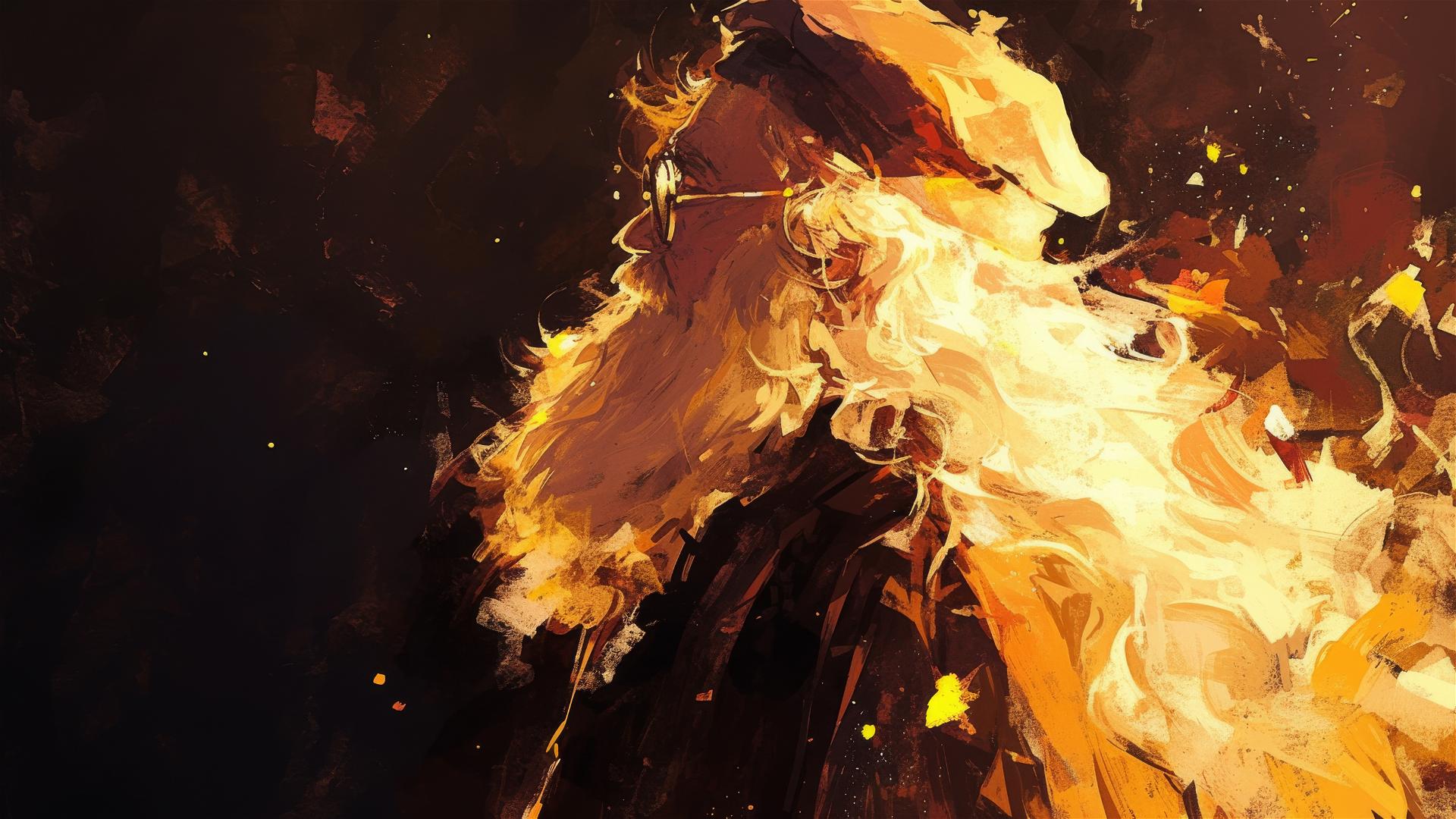 Illustration of Professor Dumbledore under spotlight