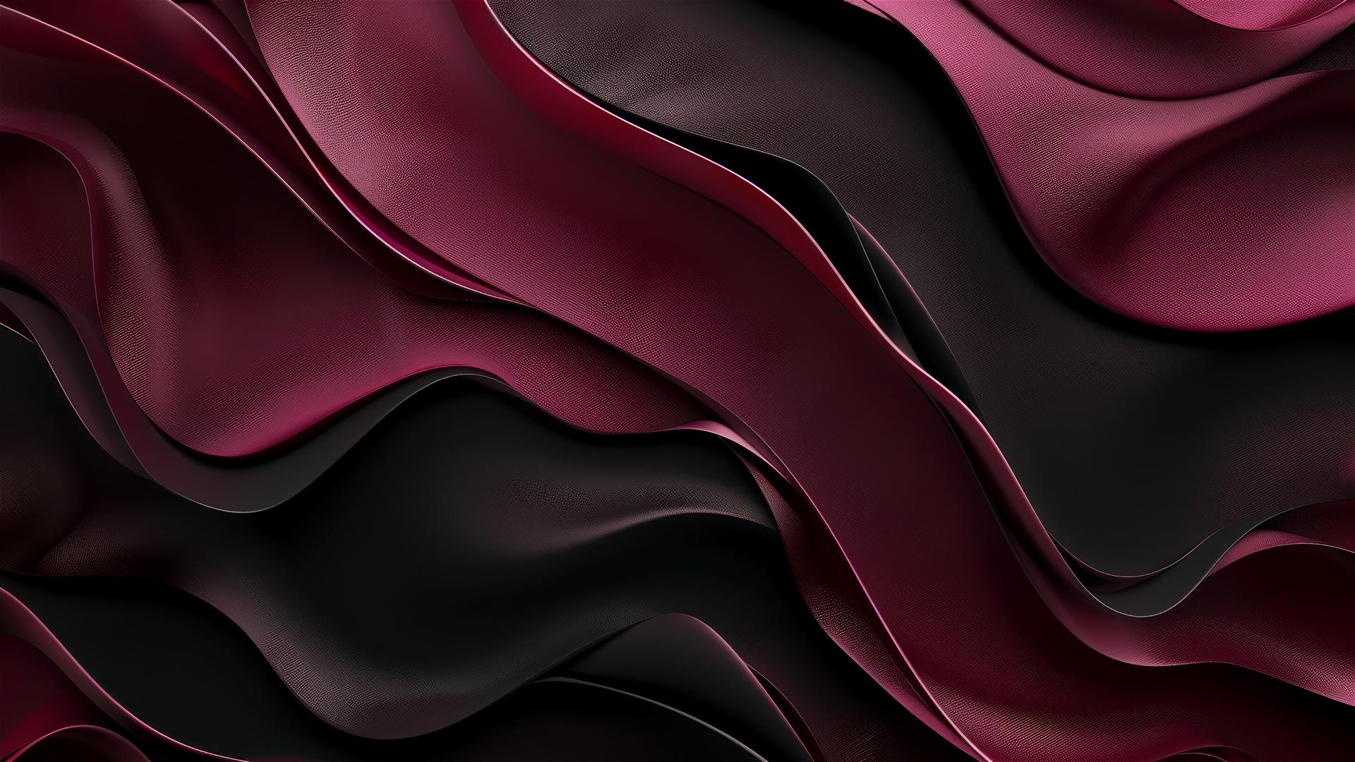 Black and maroon minimalistic flowing shapes