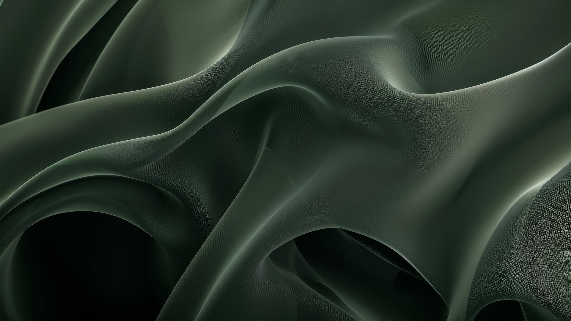 Dark olive flowing shapes on minimalistic elegant background