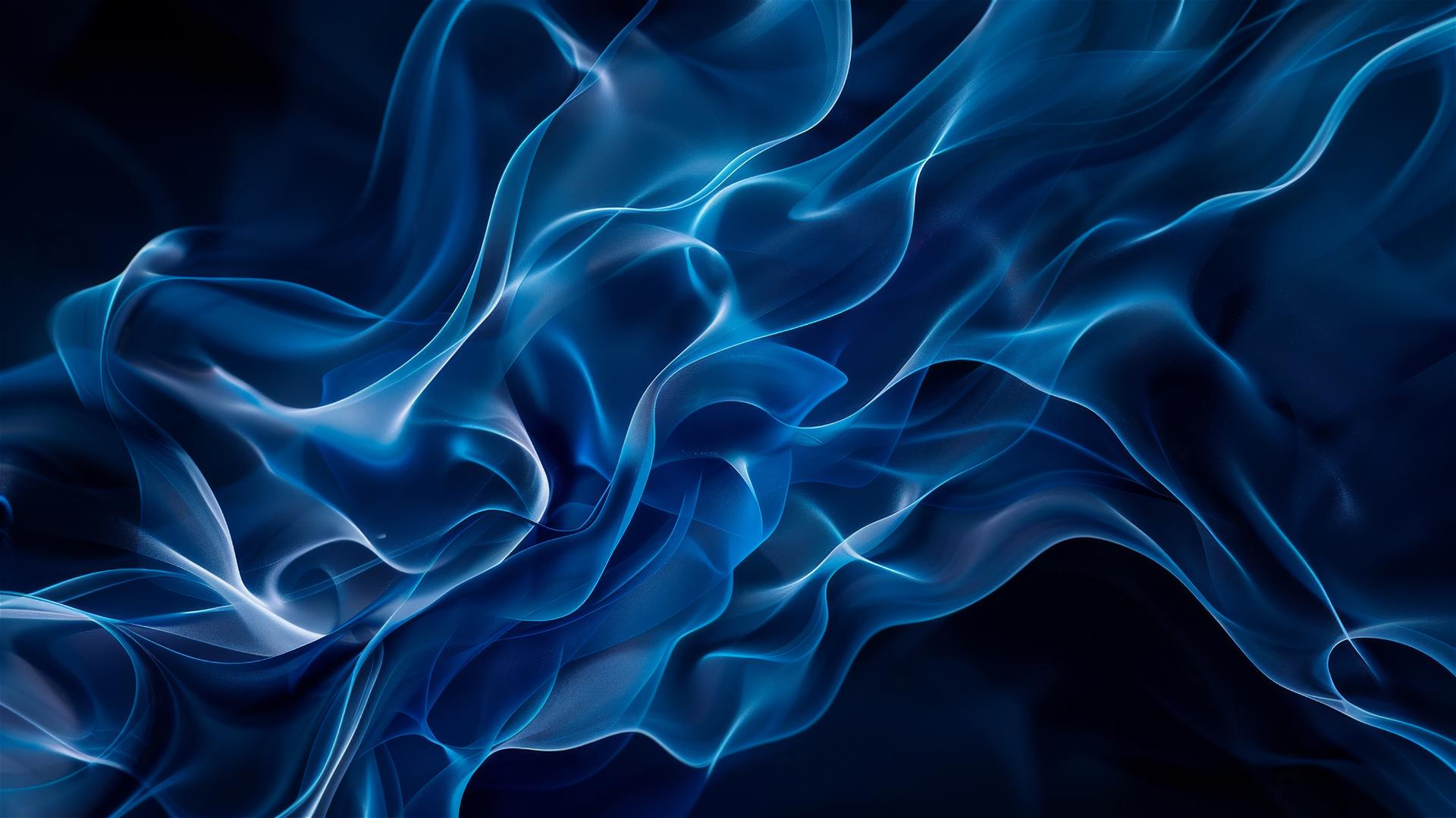 Elegant dark azure flowing shapes on iPhone background