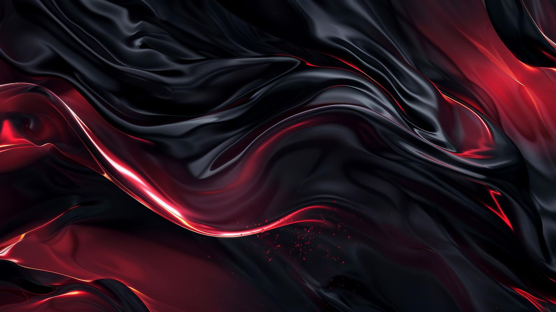 Elegant black garnet flowing shapes on iPhone