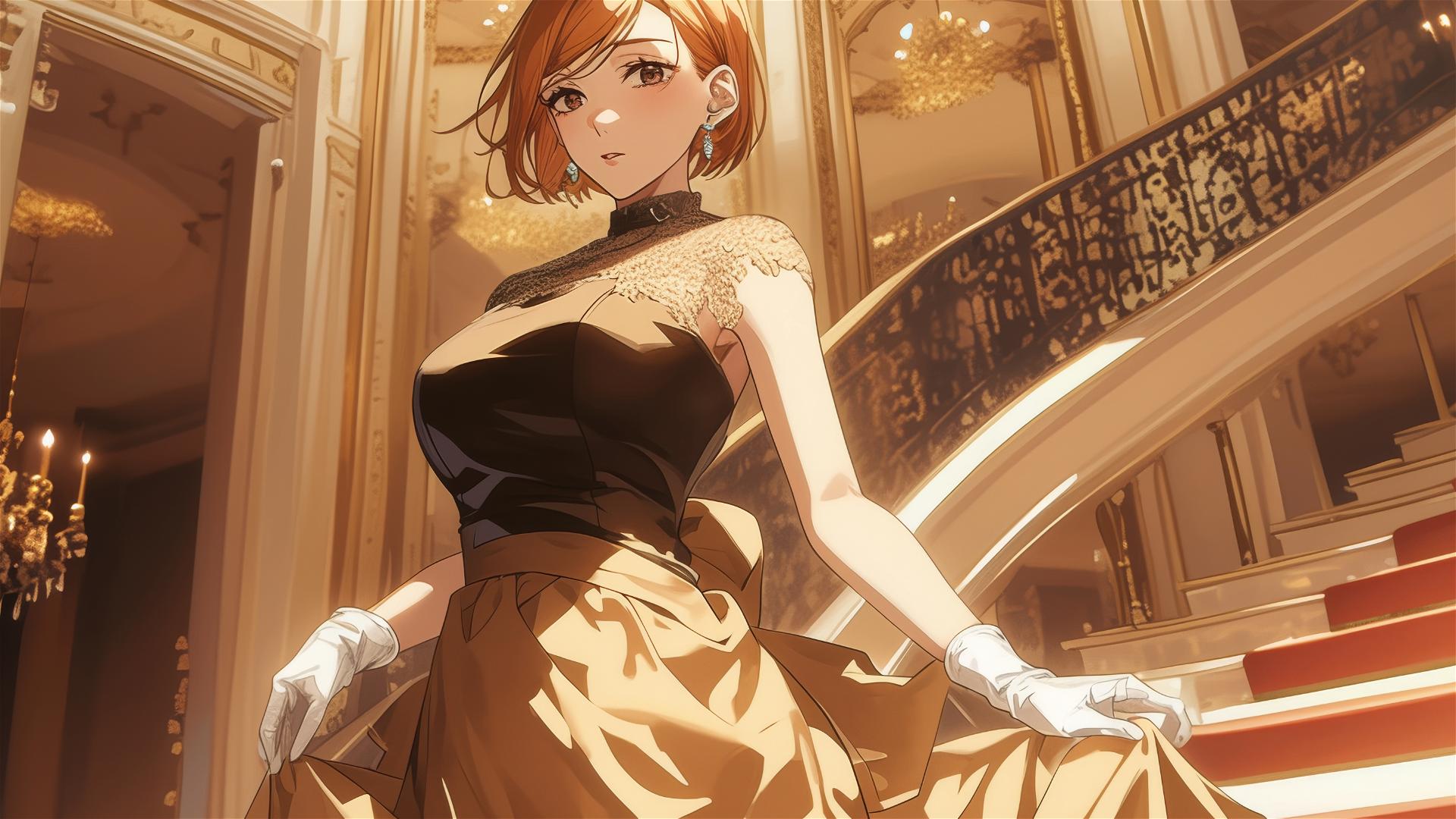 Nobara Kugisaki in a glamorous gown at a Tokyo gala