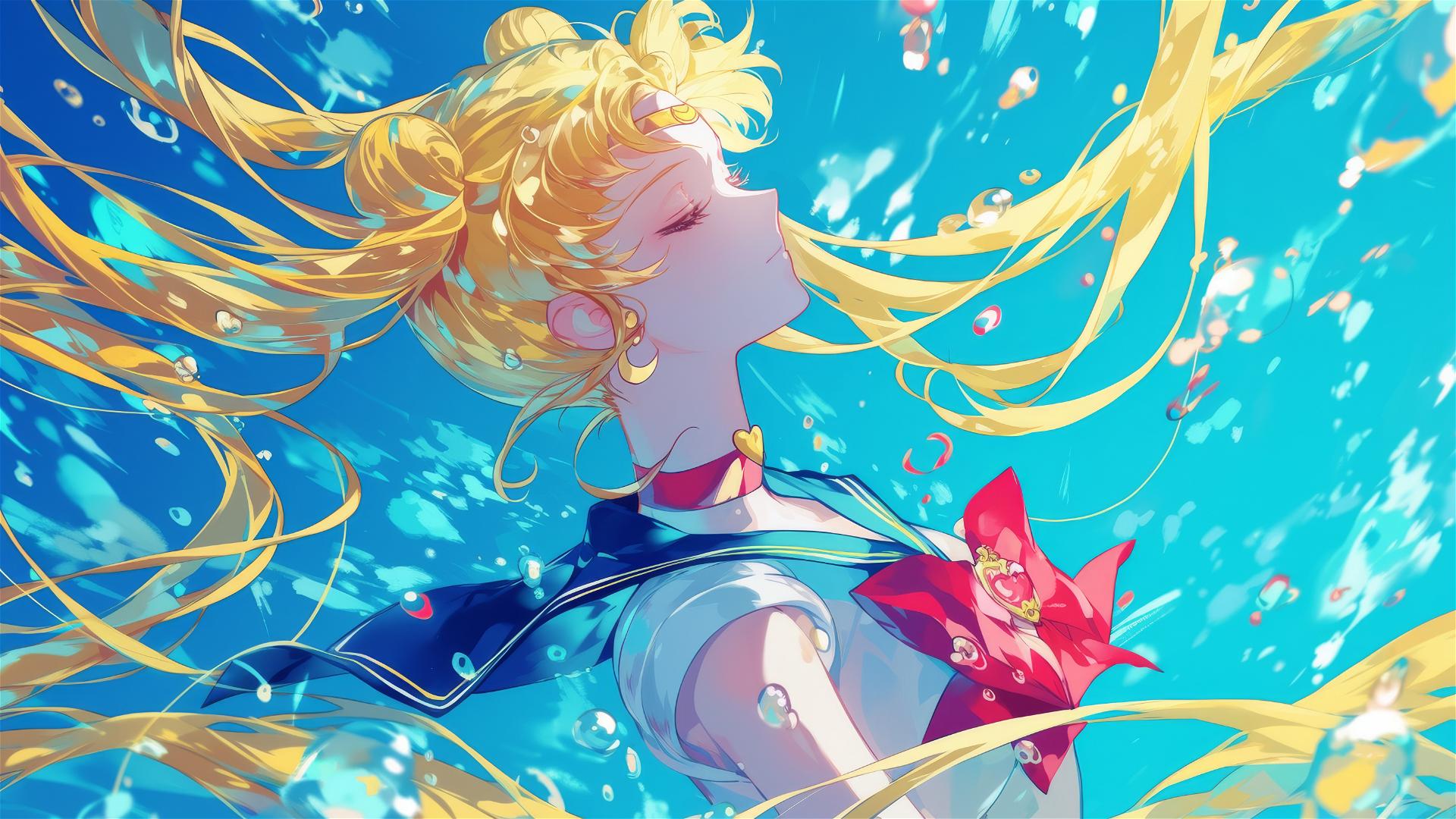 Illustration of Sailor Moon from the anime Sailor Moon