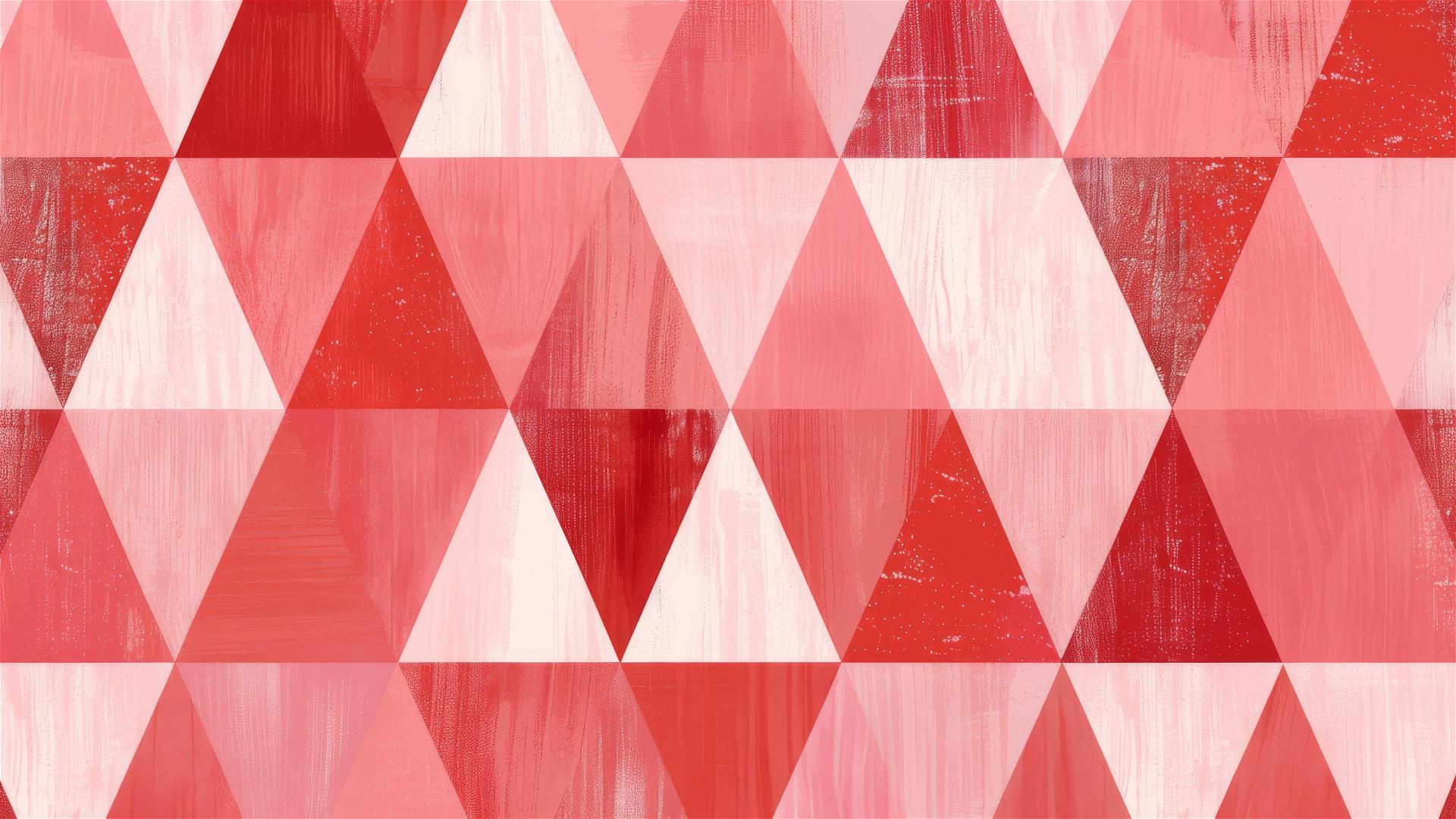 Red and pink striped triangles in a seamless pattern