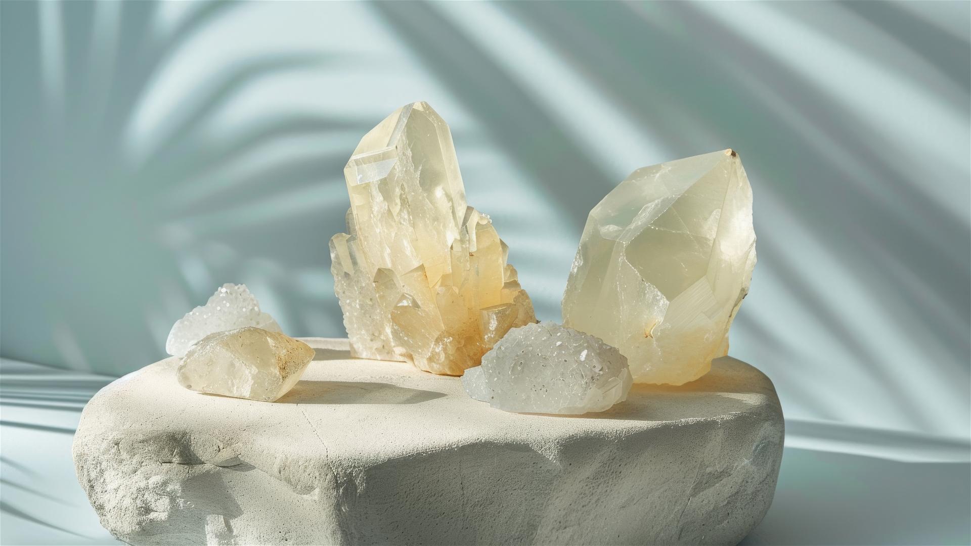 Mockup of healing crystals with creative direction and product photography