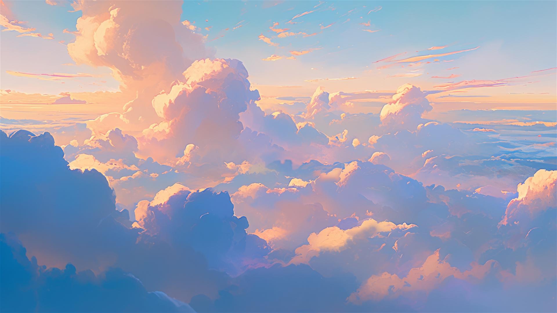 High-altitude clouds with soft textures under a gentle sunrise