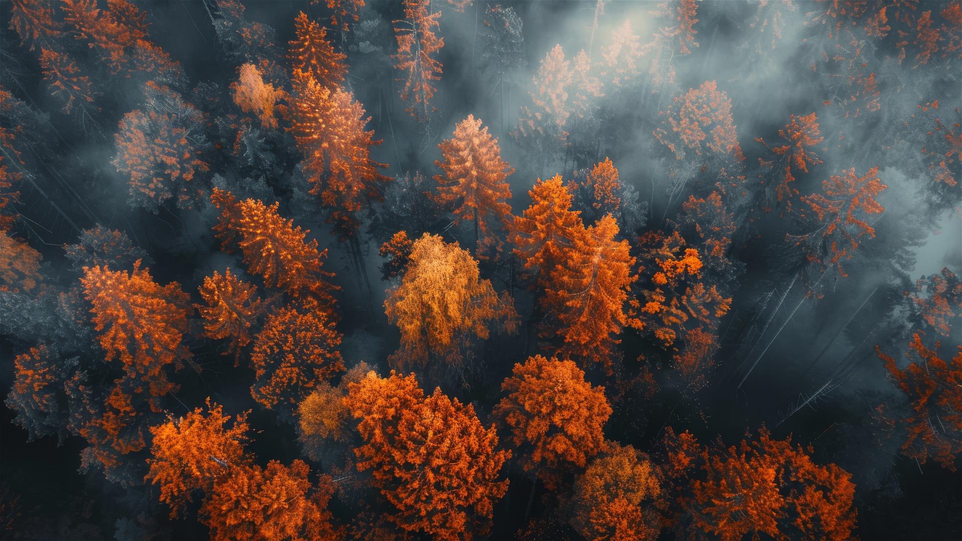 Aesthetic 4K autumn background with vibrant fall colors