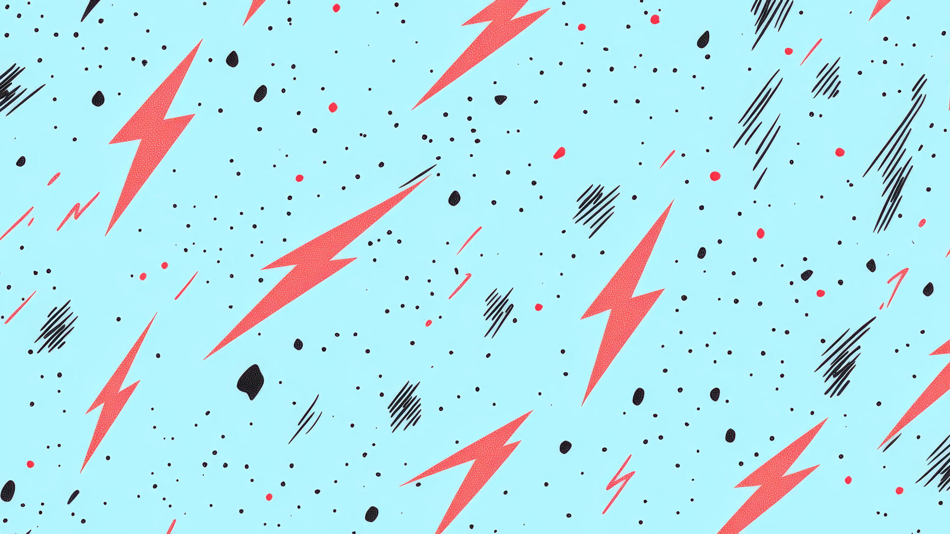 preppy wallpaper with minimalist lightning bolts outlined in bold on a pastel blue background