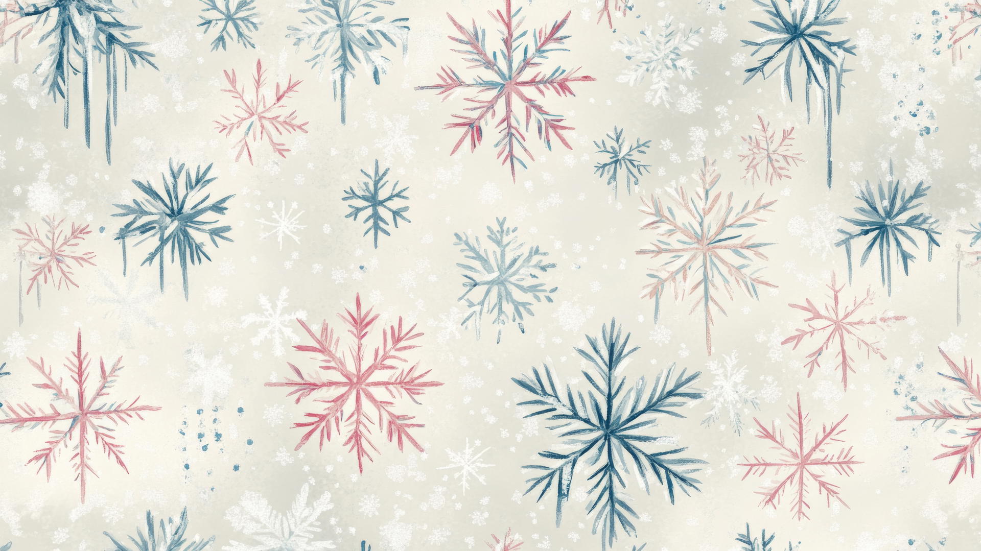 preppy winter wallpaper with pastel snowflakes, delicate icicles, and shimmering frost on gray