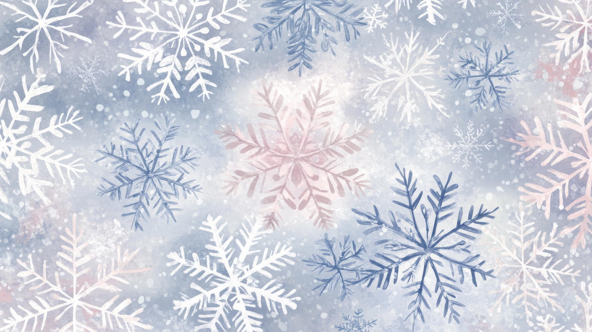 preppy winter wallpaper with pastel-colored snowflakes and delicate icicles on gray background